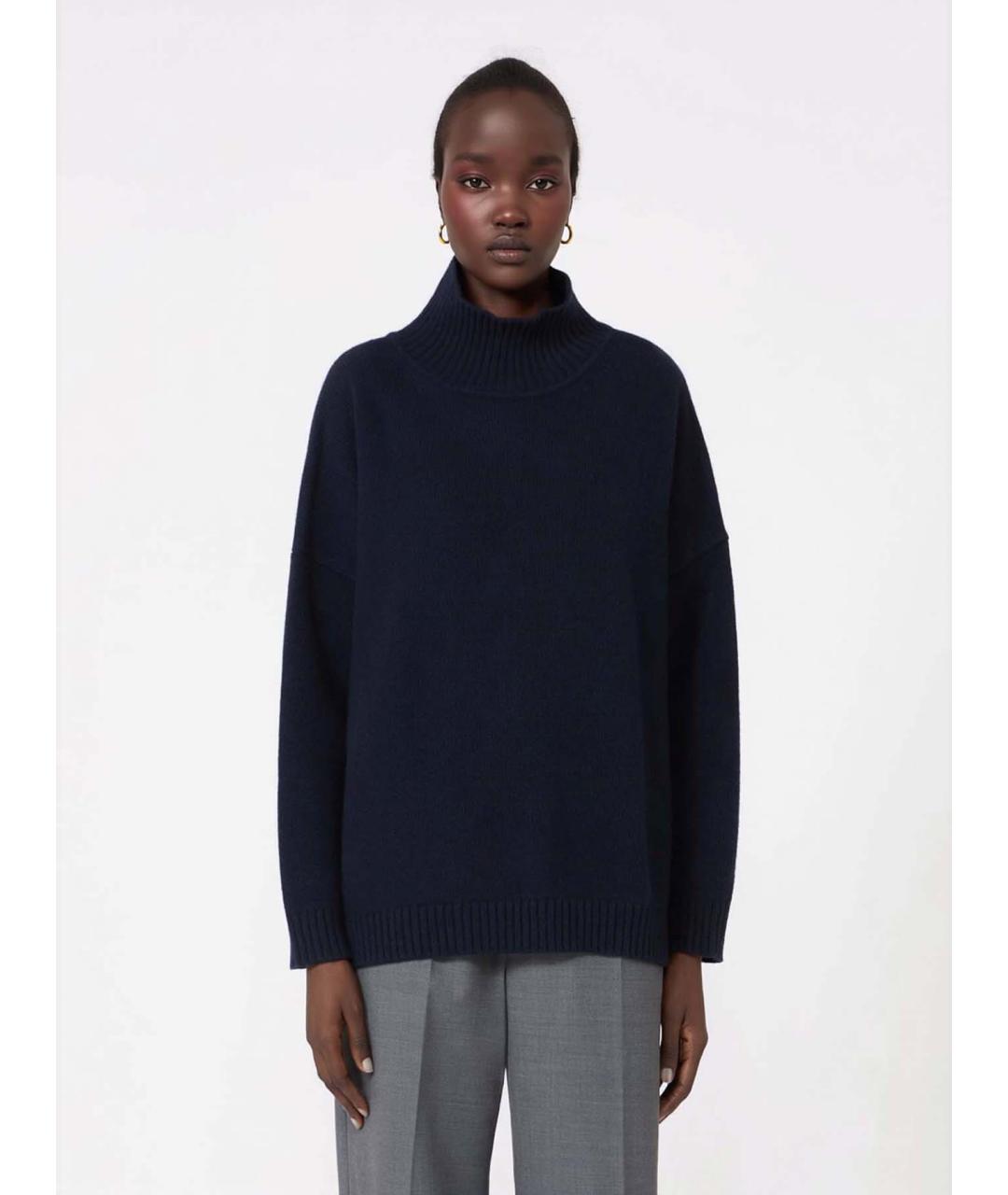 WEEKEND MAX MARA Темно-синяя шерстяная водолазка, фото 3