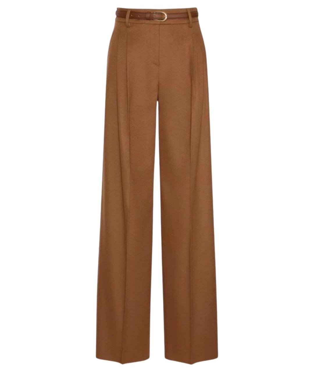 MAX MARA STUDIO Коричневые шерстяные брюки широкие, фото 1