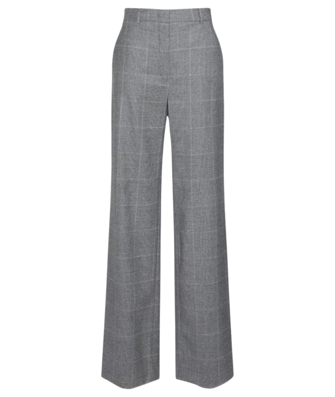 MAX MARA STUDIO Серые шерстяные прямые брюки, фото 1