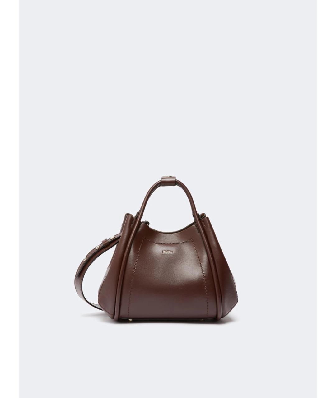 MAX MARA Коричневая кожаная сумка через плечо, фото 3