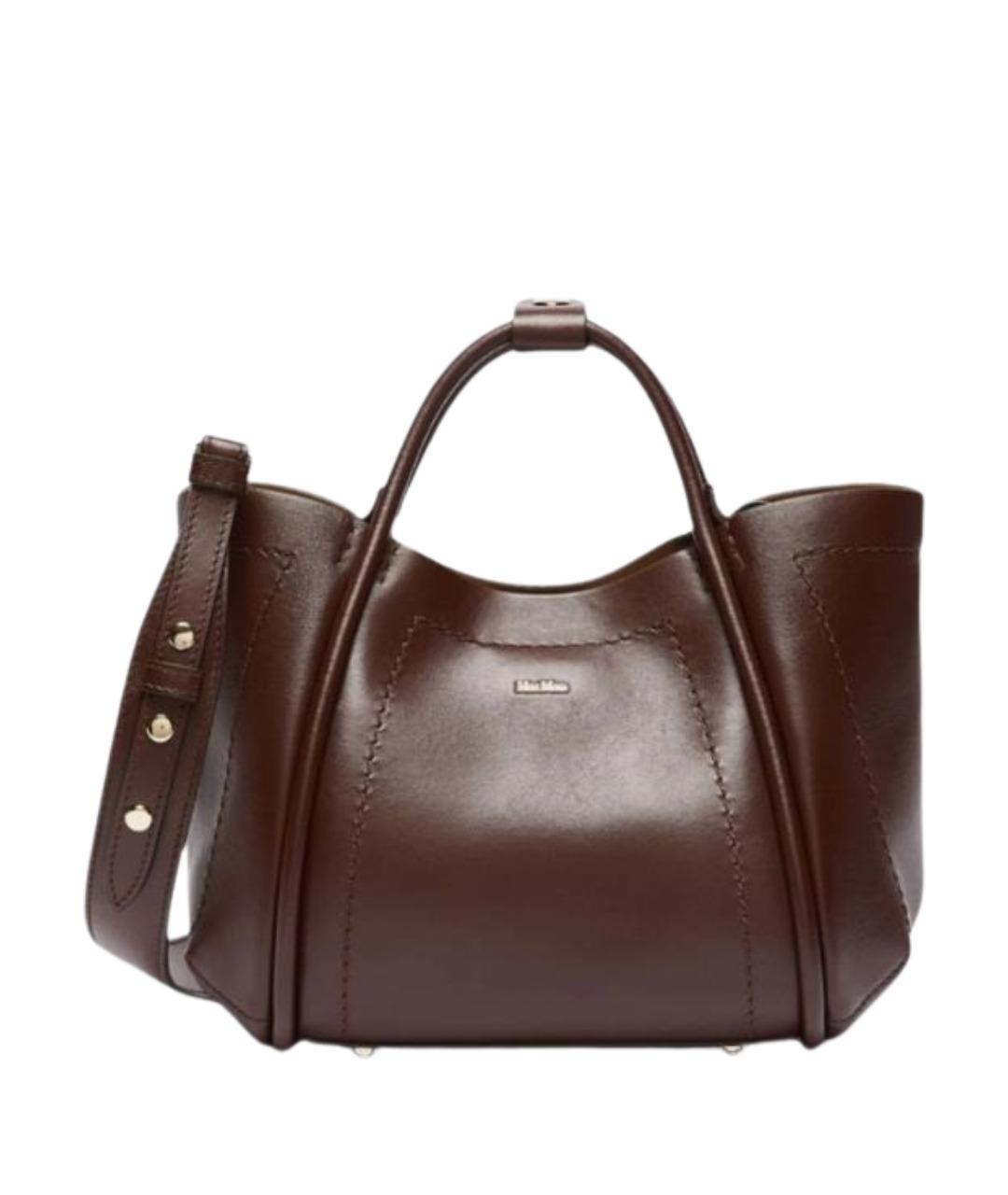 MAX MARA Коричневая кожаная сумка через плечо, фото 1