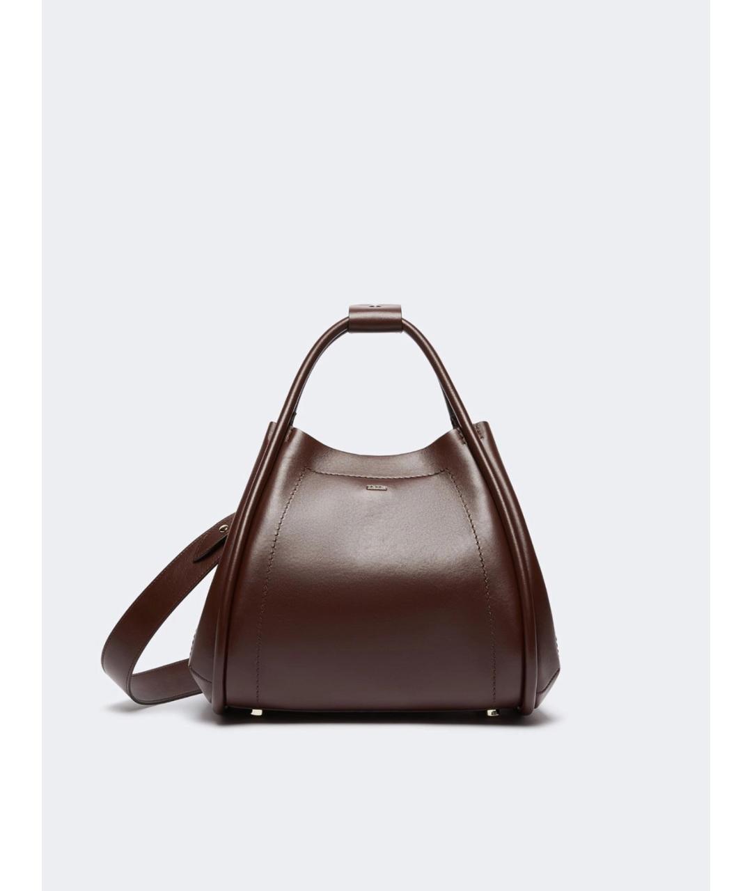 MAX MARA Коричневая кожаная сумка тоут, фото 3