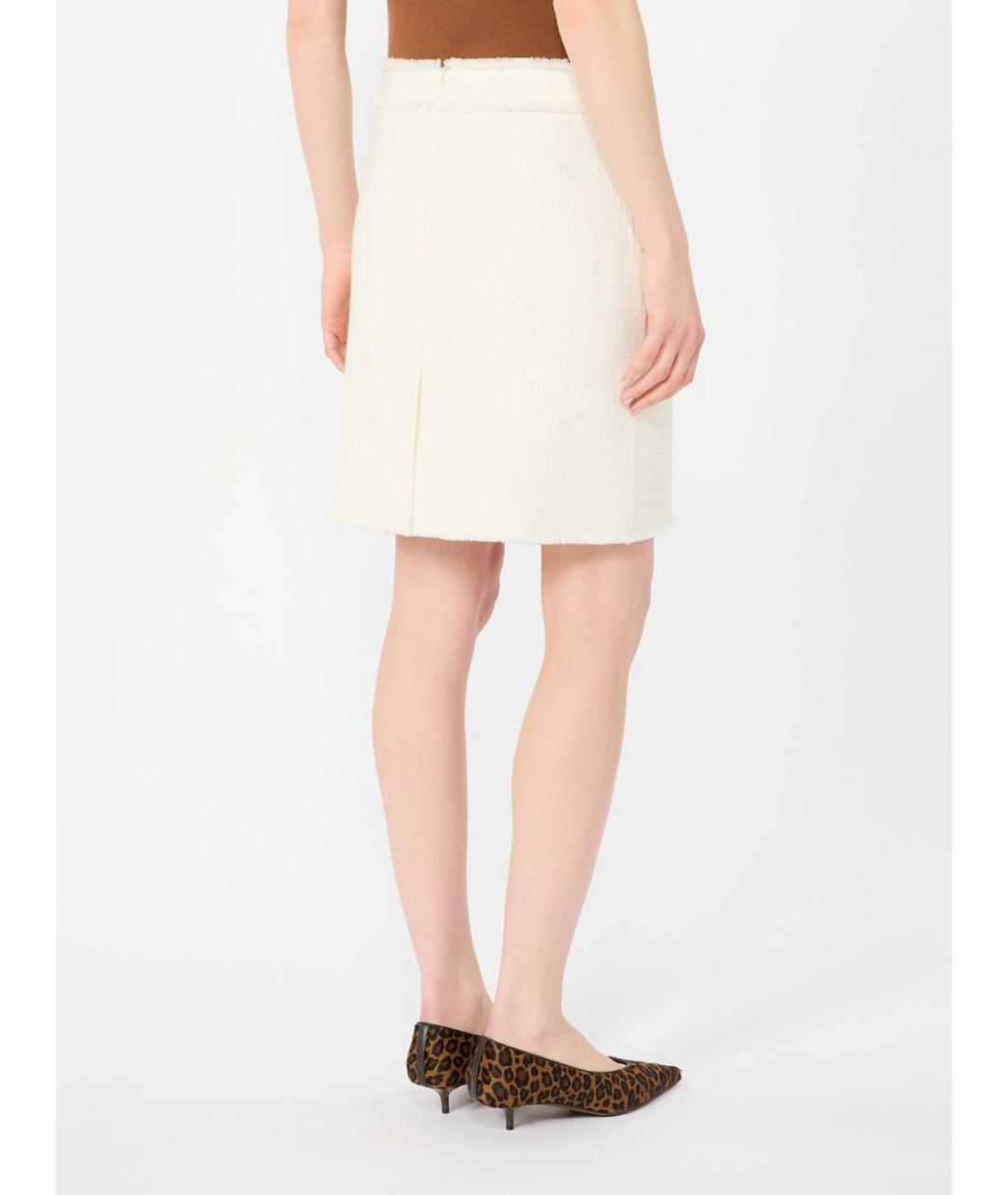 MAX MARA Белая шерстяная юбка мини, фото 4