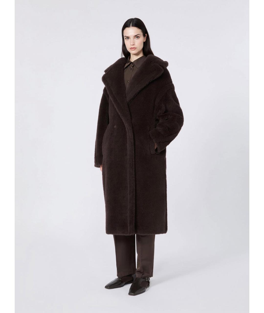 MAX MARA Коричневое шерстяное пальто, фото 3