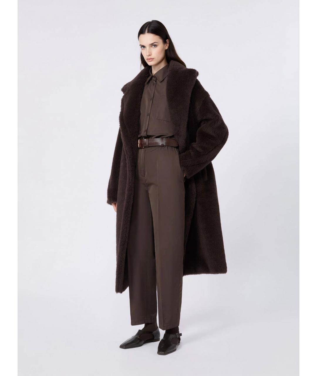 MAX MARA Коричневое шерстяное пальто, фото 2