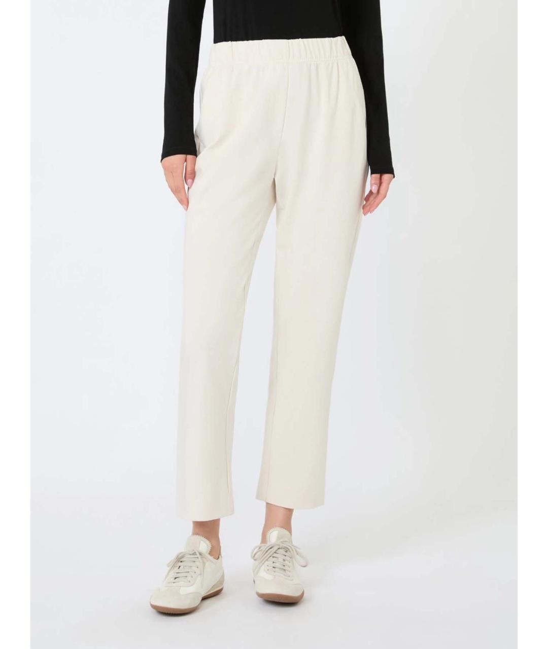 WEEKEND MAX MARA Белые лиоцелловые прямые брюки, фото 3