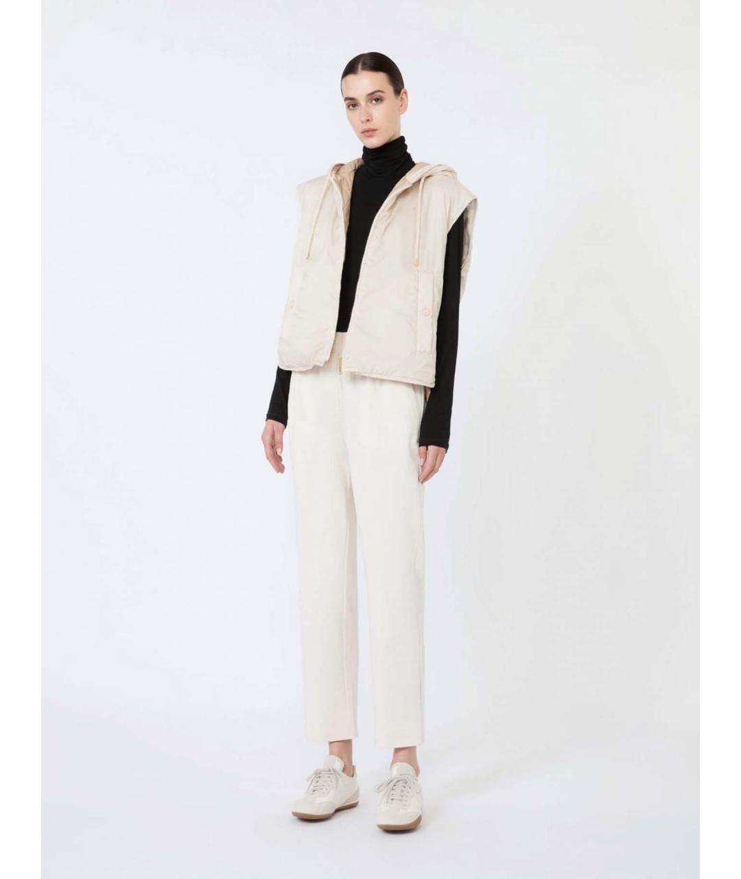 WEEKEND MAX MARA Белые лиоцелловые прямые брюки, фото 2