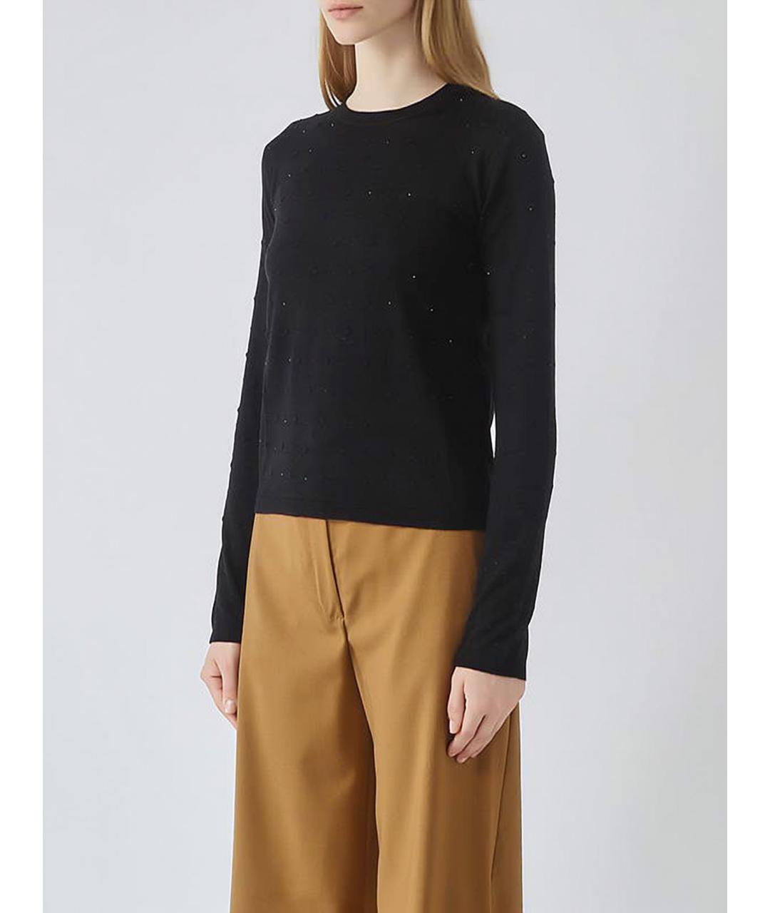 MAX MARA STUDIO Черный шелковый джемпер / свитер, фото 3