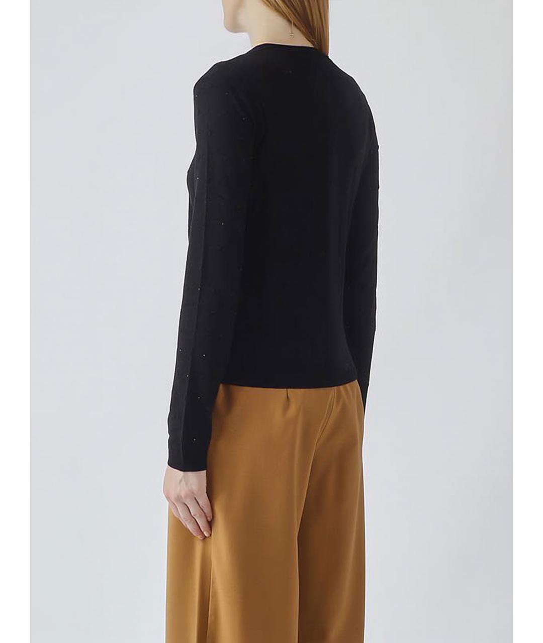 MAX MARA STUDIO Черный шелковый джемпер / свитер, фото 4