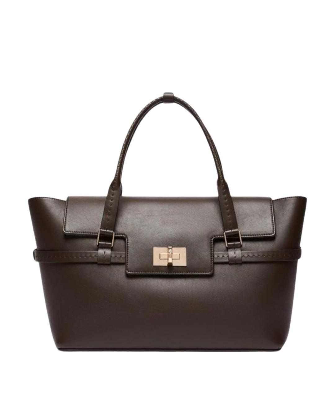 MAX MARA Коричневая кожаная сумка тоут, фото 1