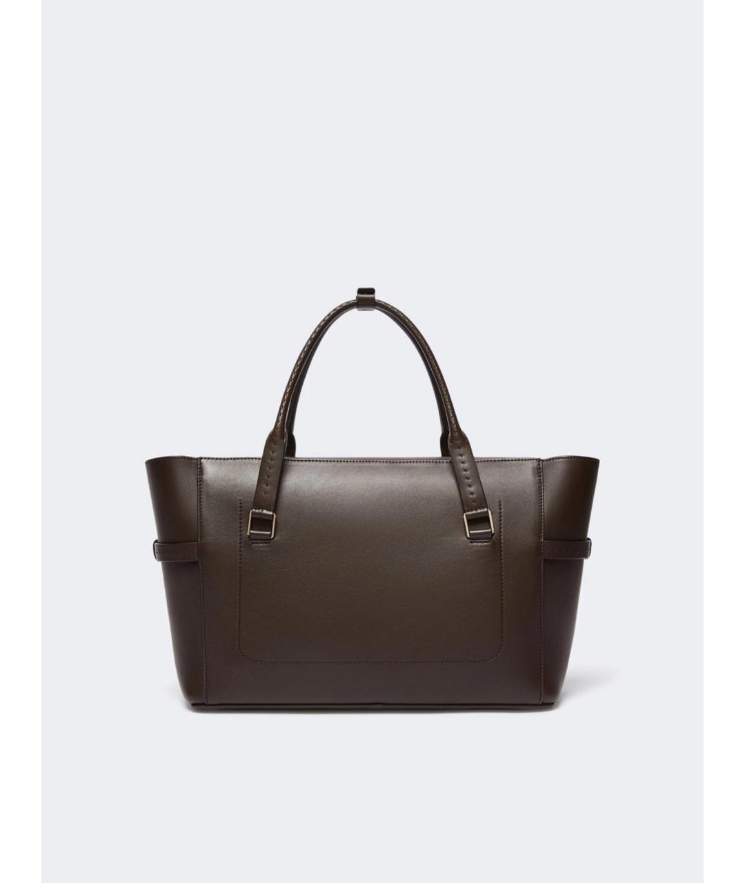 MAX MARA Коричневая кожаная сумка тоут, фото 3