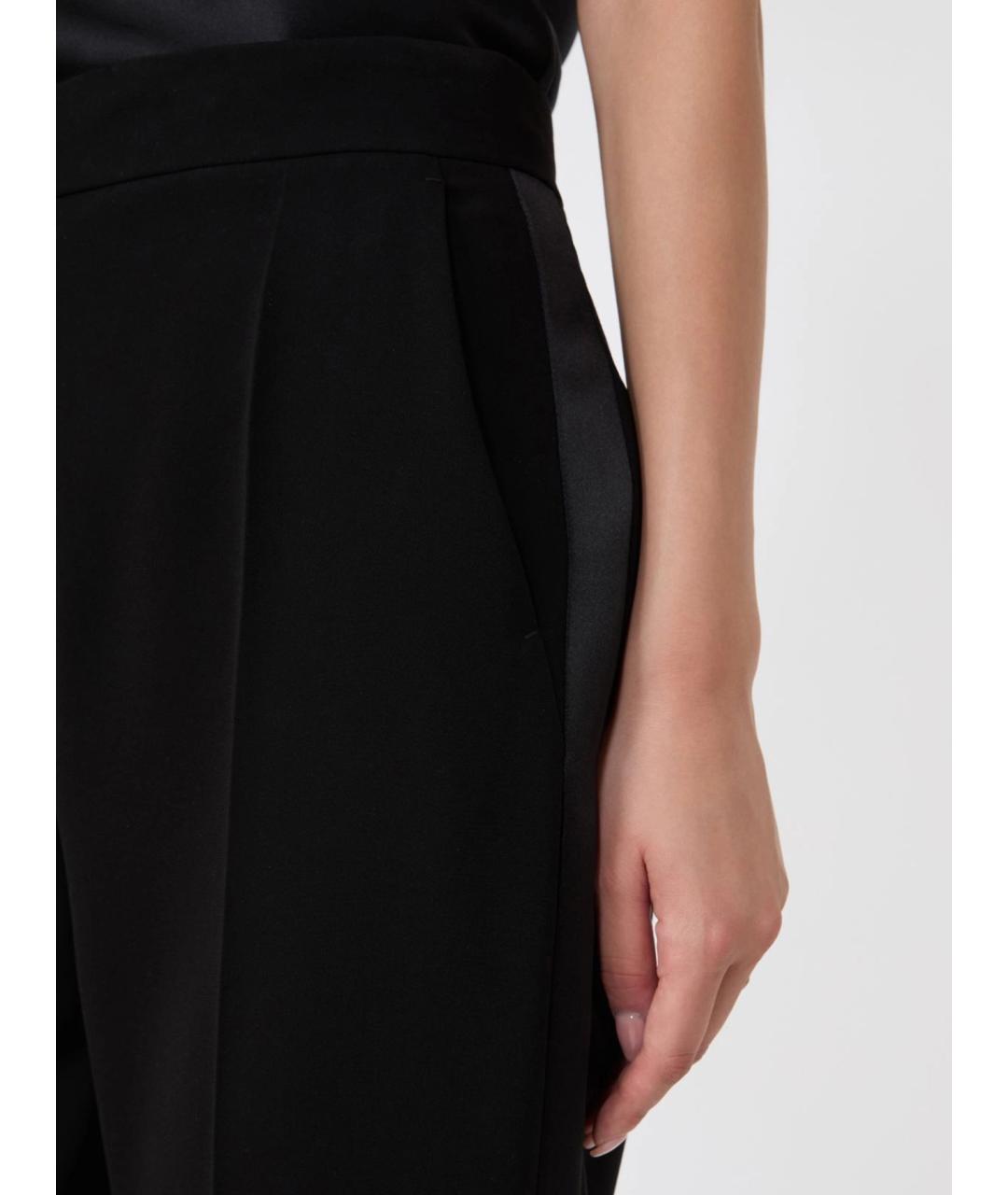 MAX MARA Черные ацетатные прямые брюки, фото 5
