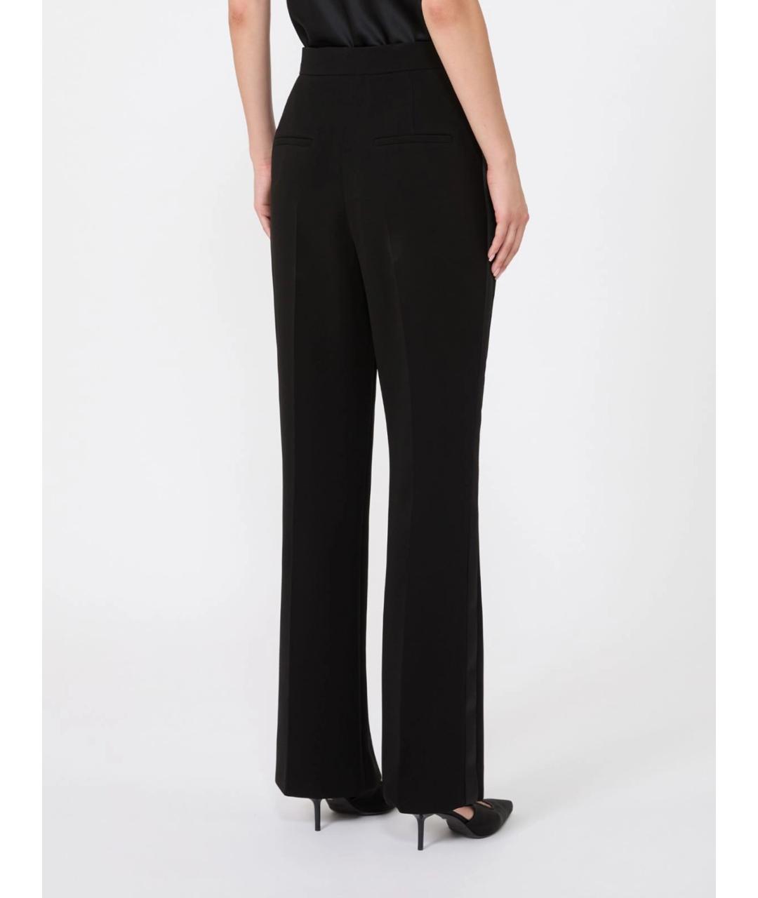 MAX MARA Черные ацетатные прямые брюки, фото 4