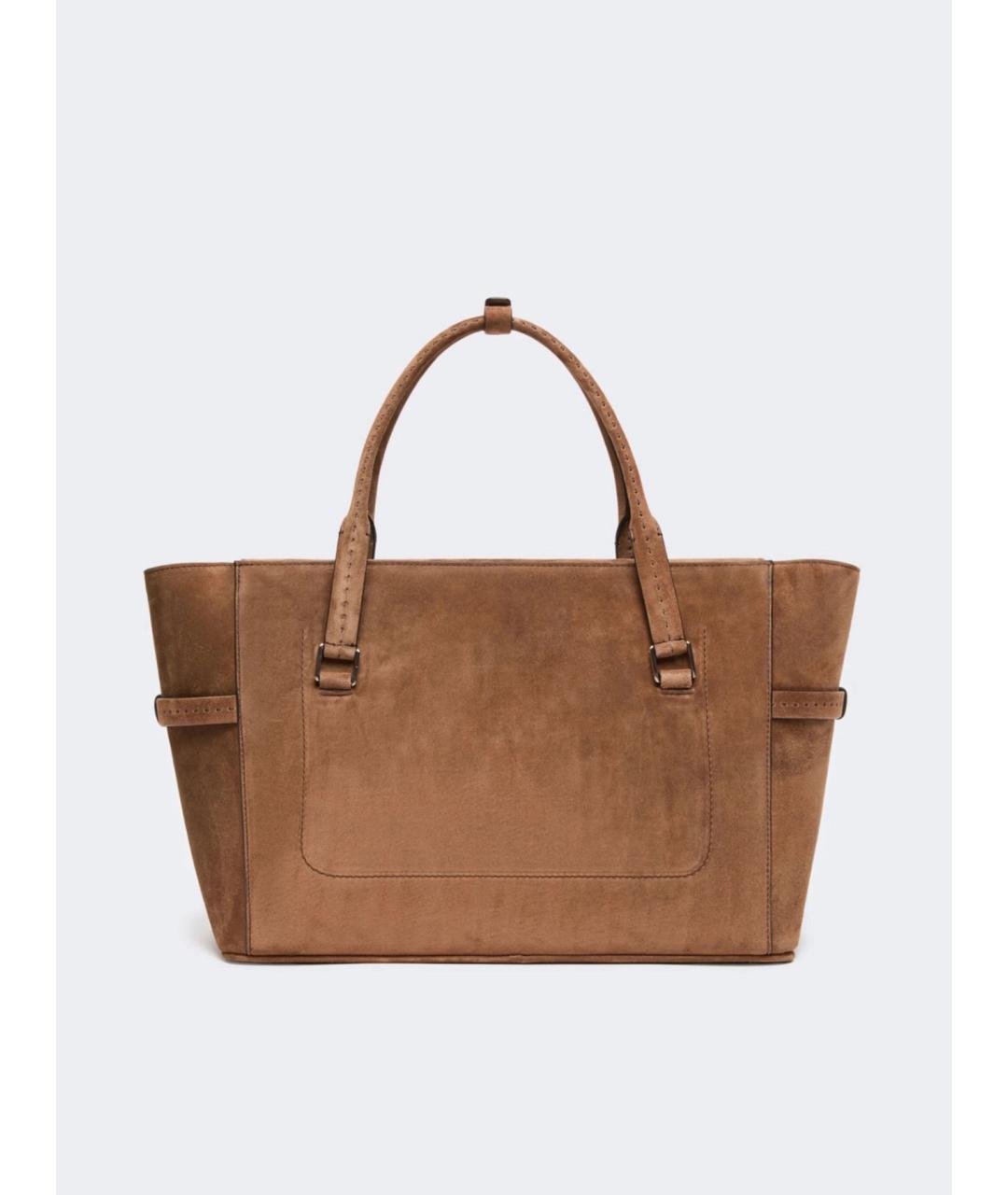 MAX MARA Коричневая кожаная сумка тоут, фото 3