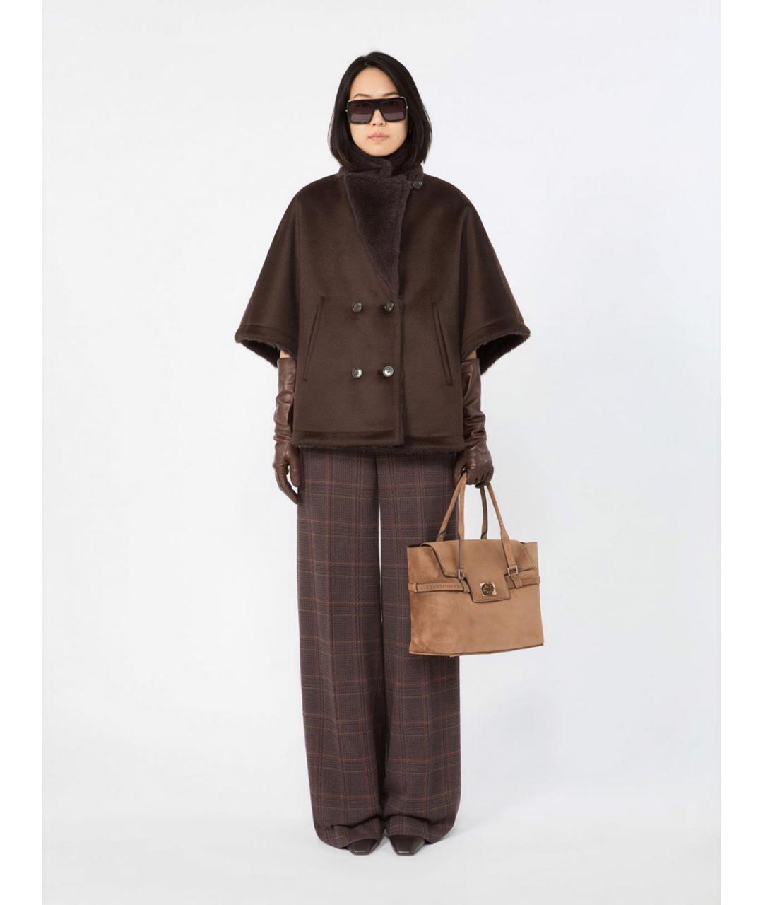 MAX MARA Коричневая кожаная сумка тоут, фото 2