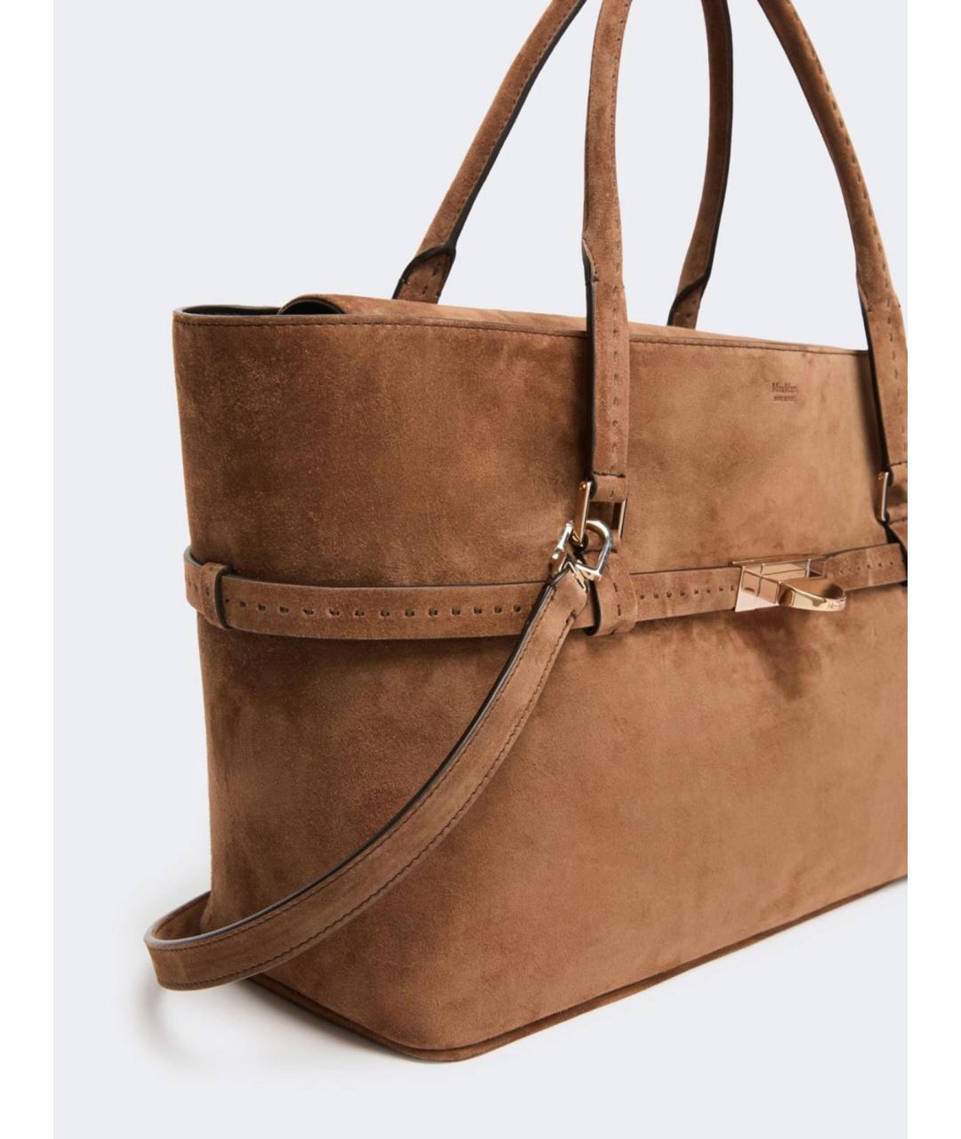 MAX MARA Коричневая кожаная сумка тоут, фото 4