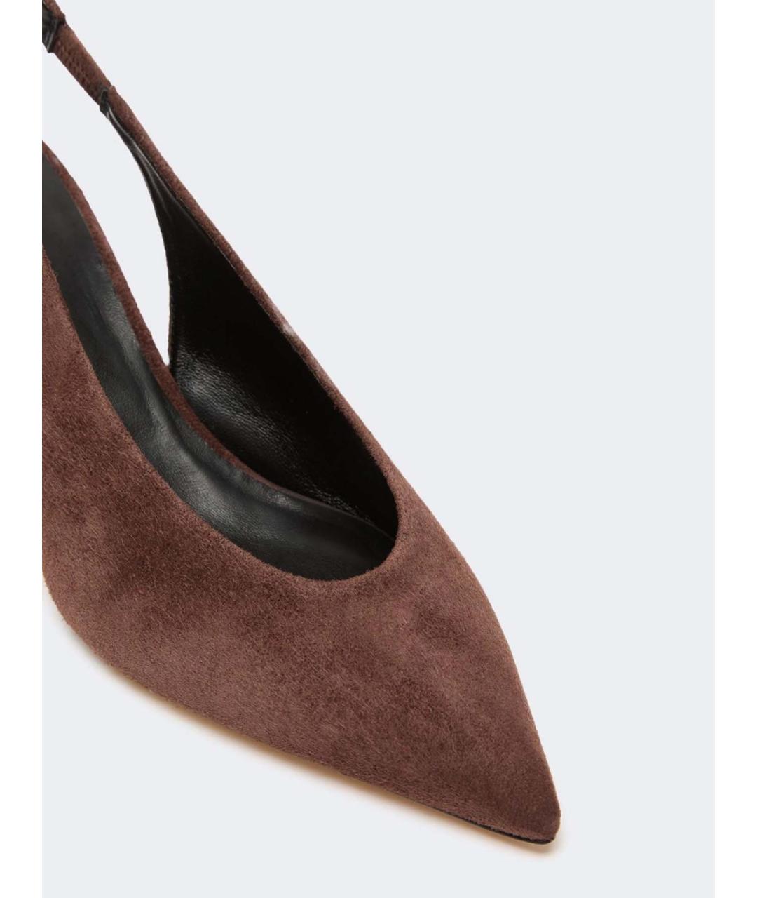 WEEKEND MAX MARA Коричневые замшевые туфли, фото 2