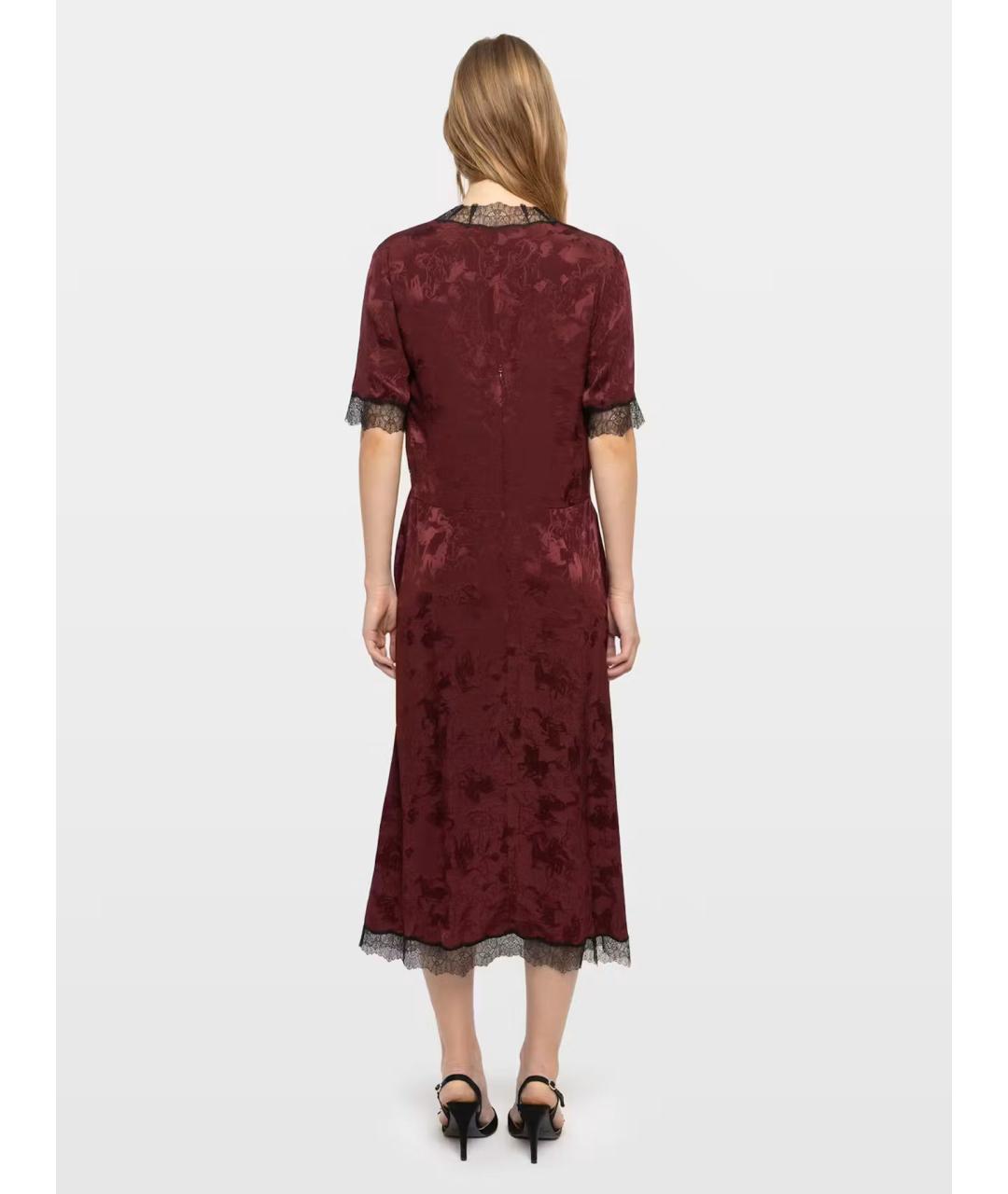 ZADIG & VOLTAIRE Бордовое шелковое коктейльное платье, фото 4