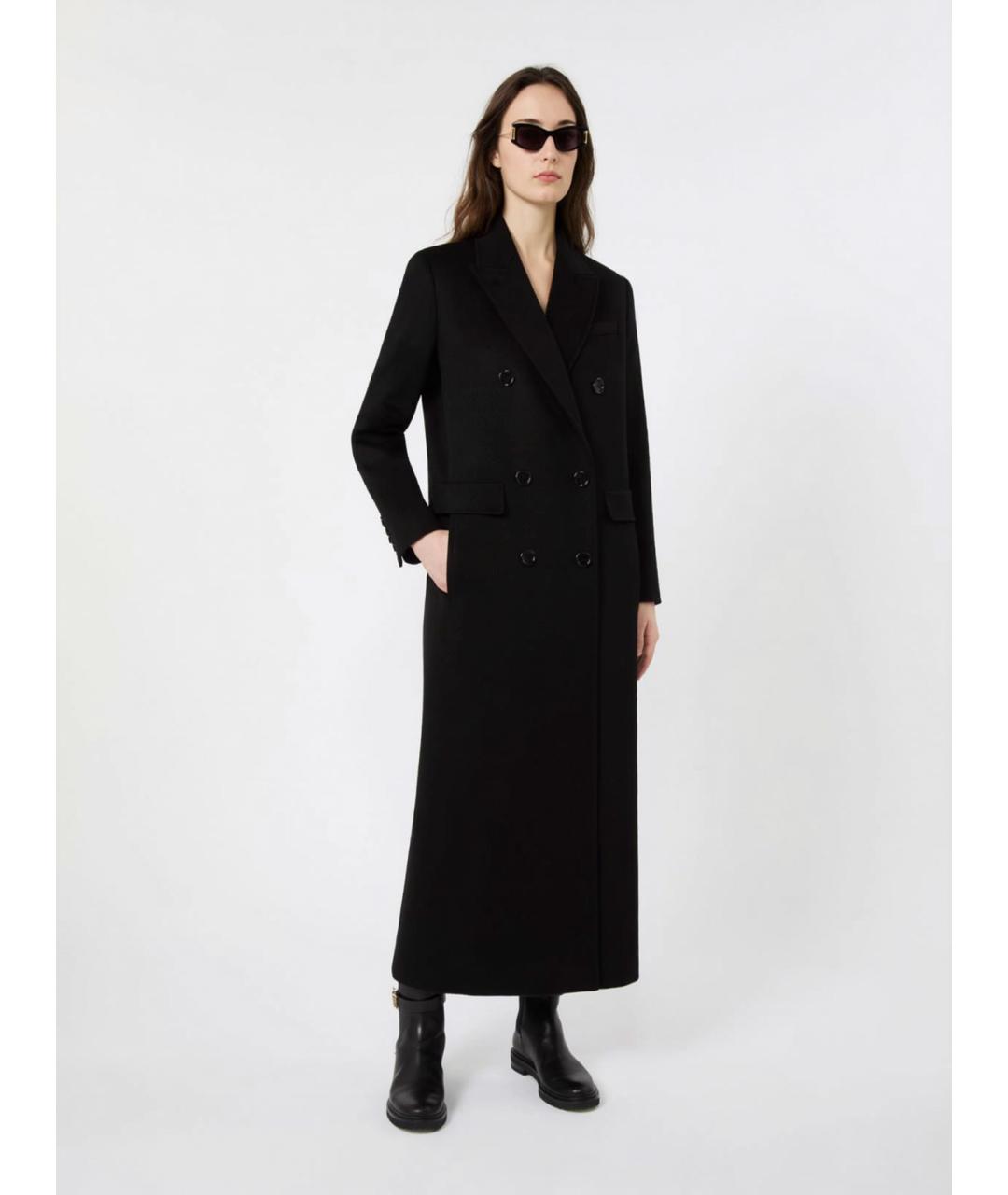 MAX MARA STUDIO Черное шерстяное пальто, фото 2
