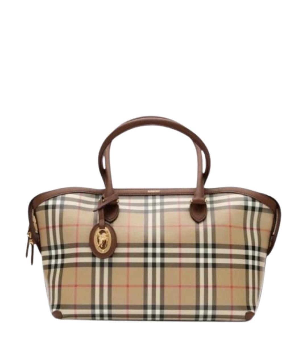 BURBERRY Бежевая сумка тоут из канвы, фото 1