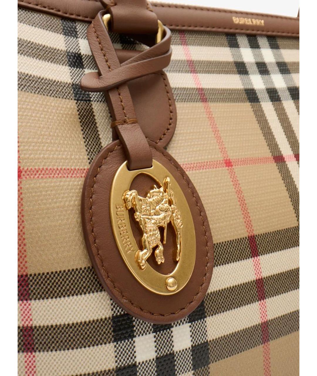 BURBERRY Бежевая сумка тоут из канвы, фото 5