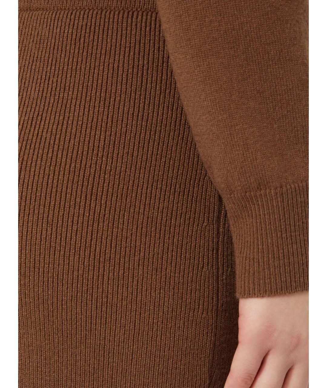 MAX MARA STUDIO Коричневая шерстяная юбка миди, фото 5