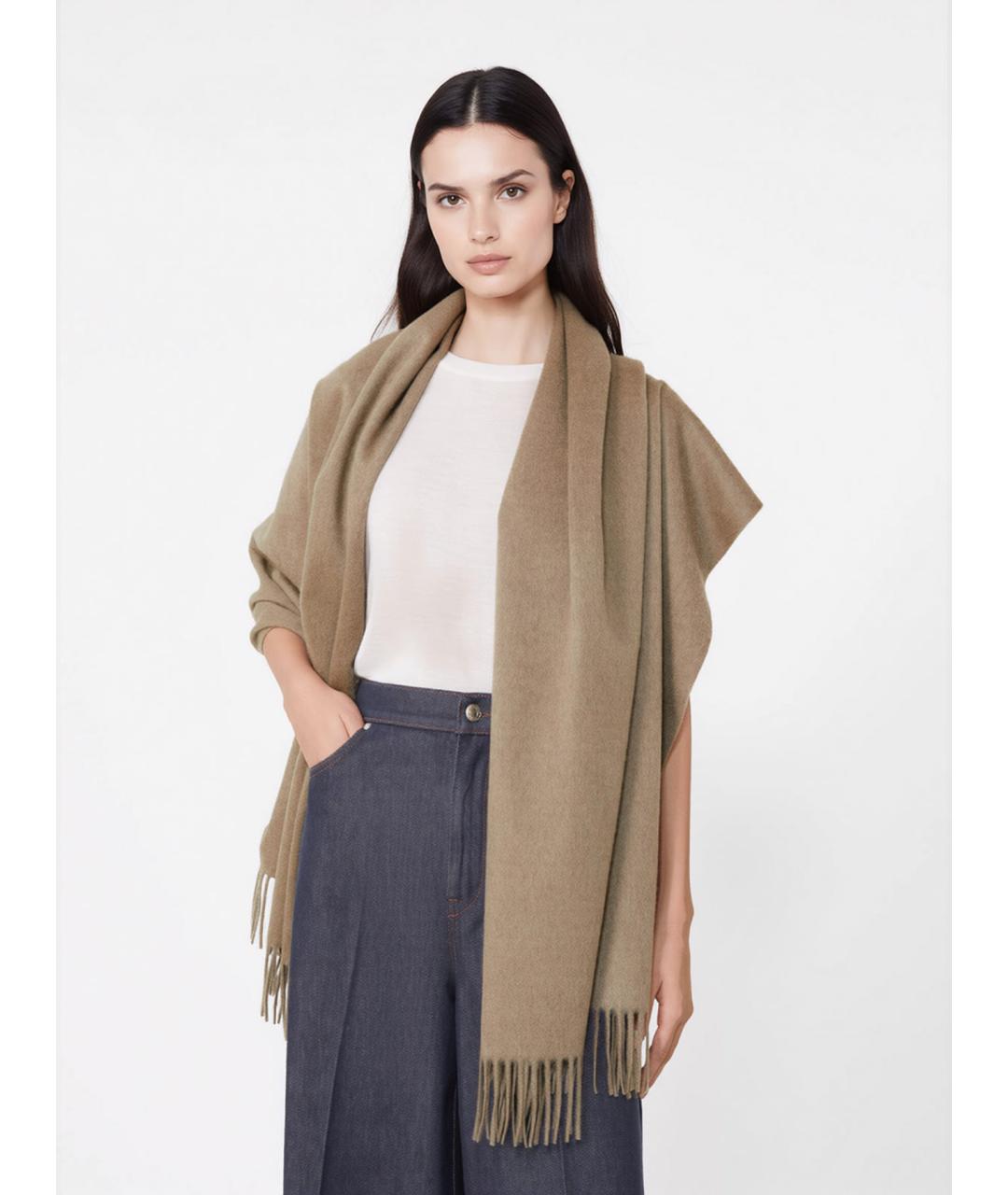 MAX MARA Бежевый кашемировый шарф, фото 4