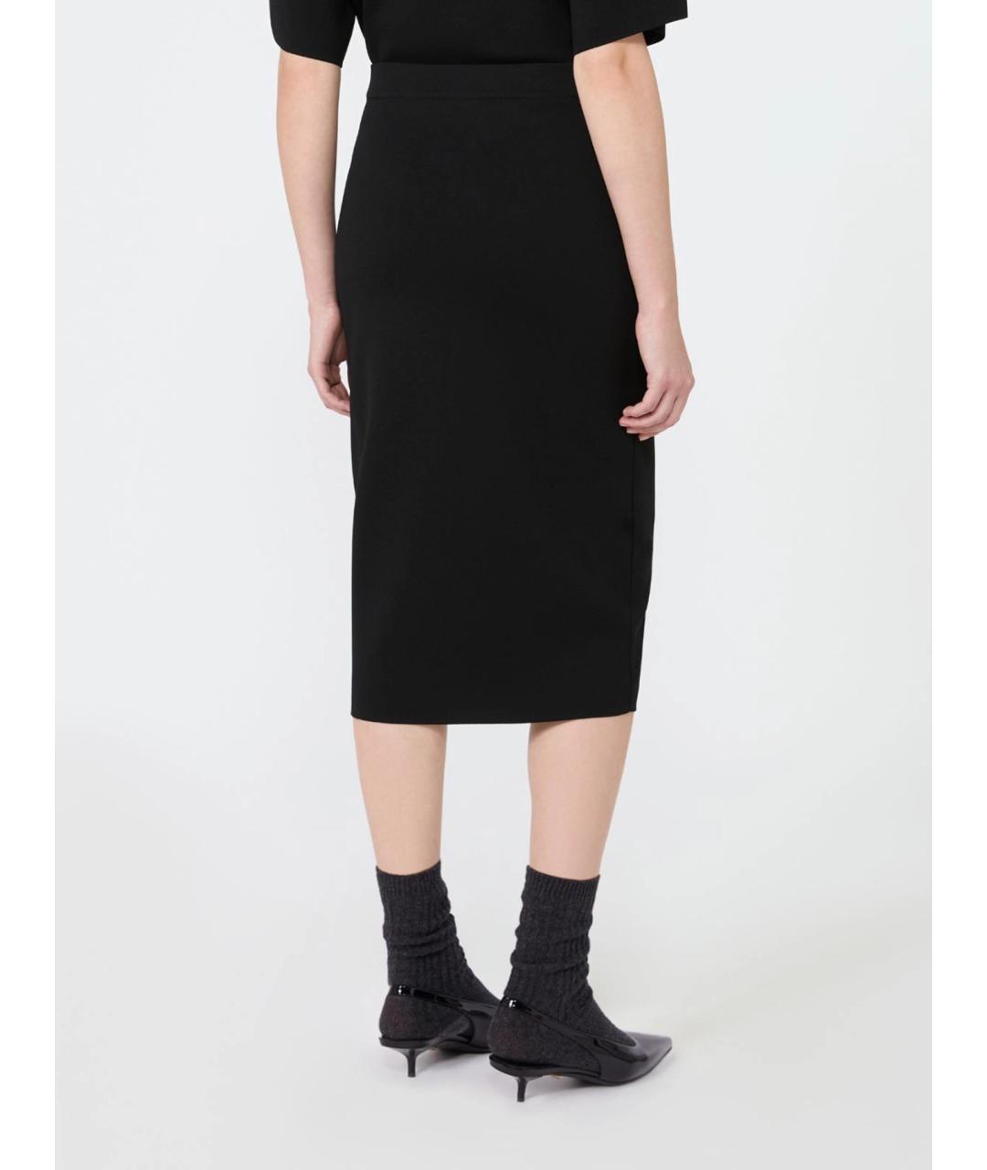 MAX MARA STUDIO Черная вискозная юбка миди, фото 4