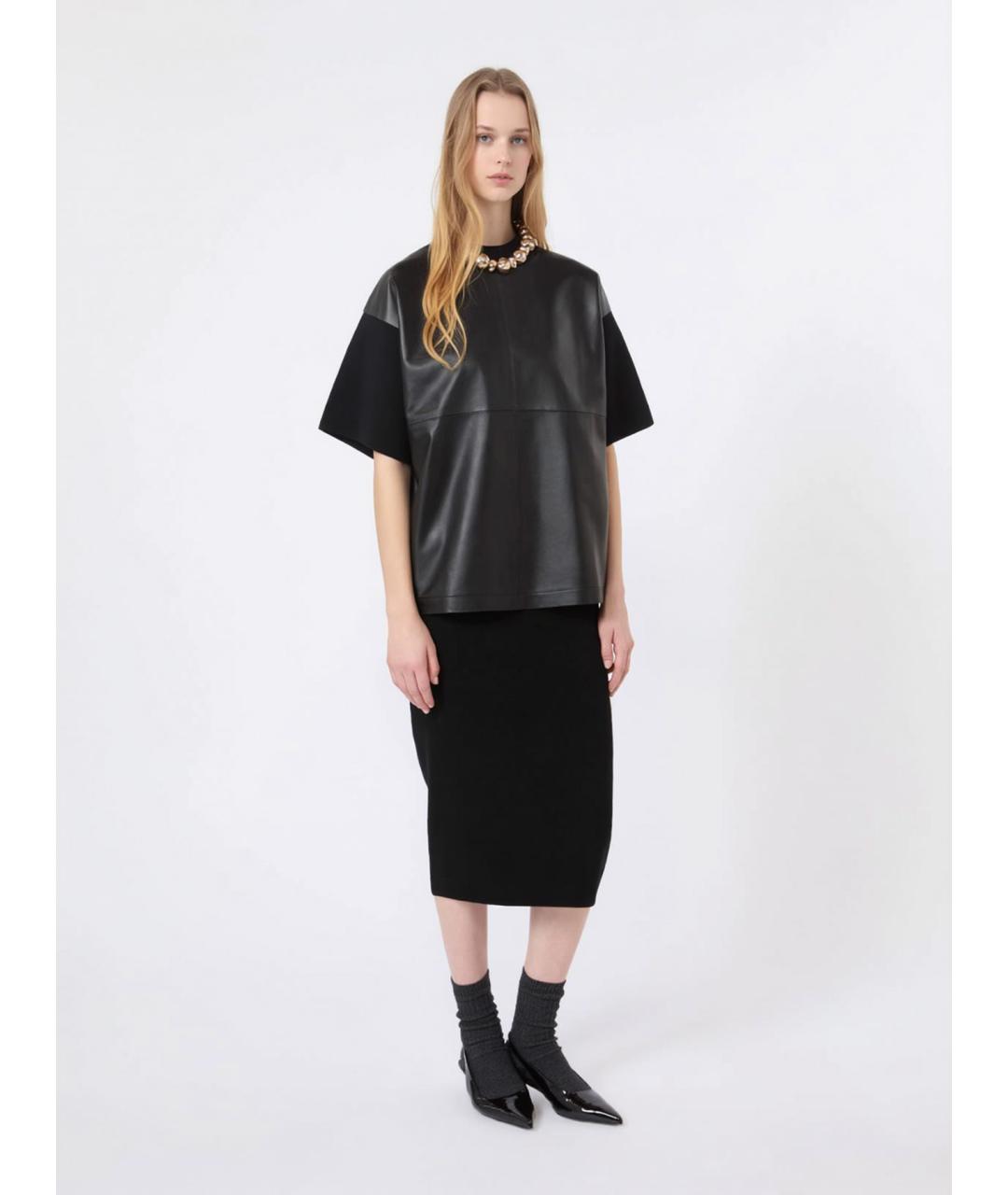 MAX MARA STUDIO Черная вискозная юбка миди, фото 2
