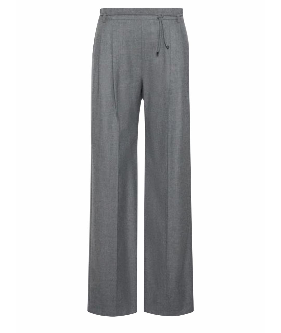 MAX MARA Серые кашемировые брюки широкие, фото 1