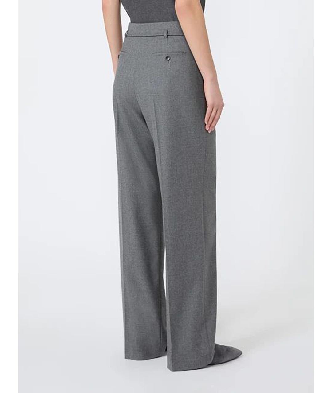 MAX MARA Серые кашемировые брюки широкие, фото 4