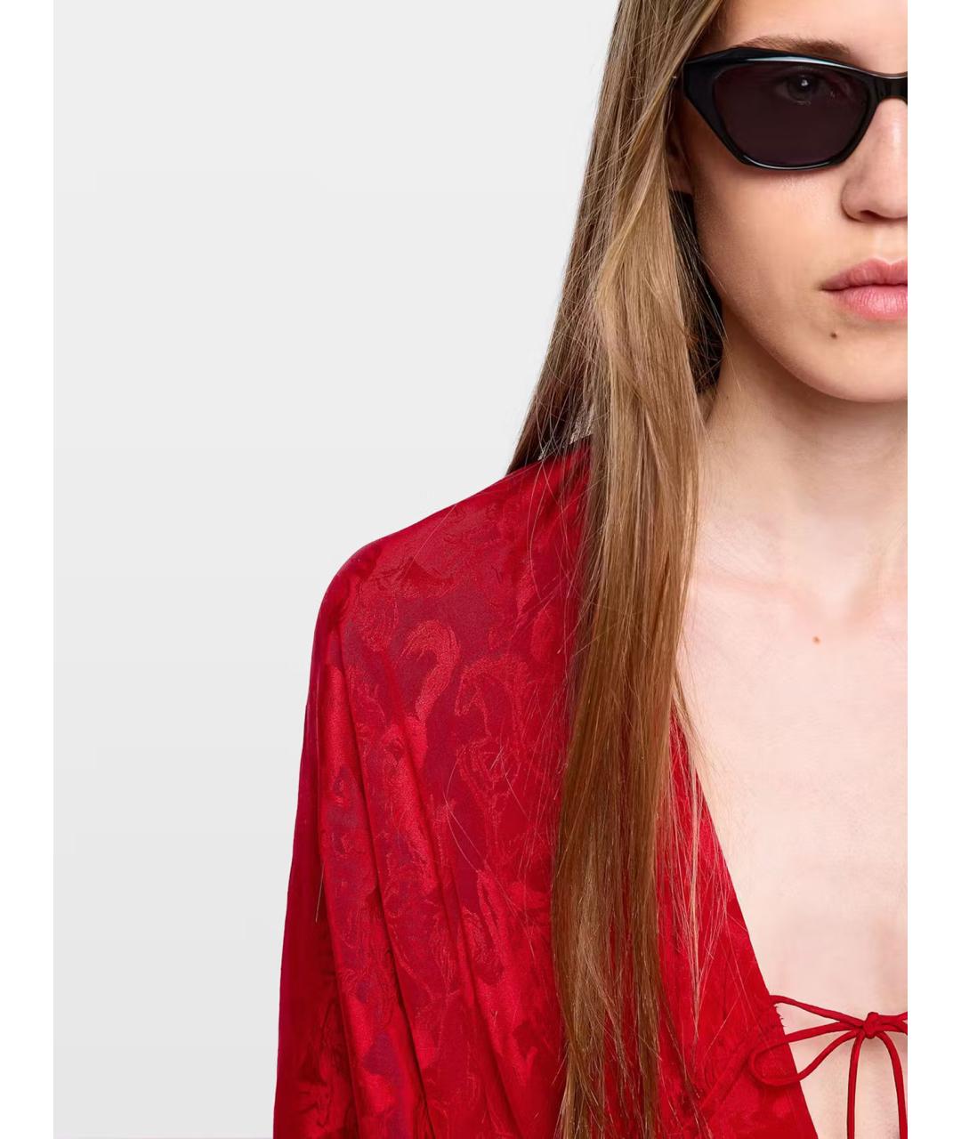 ZADIG & VOLTAIRE Красное шелковое повседневное платье, фото 3