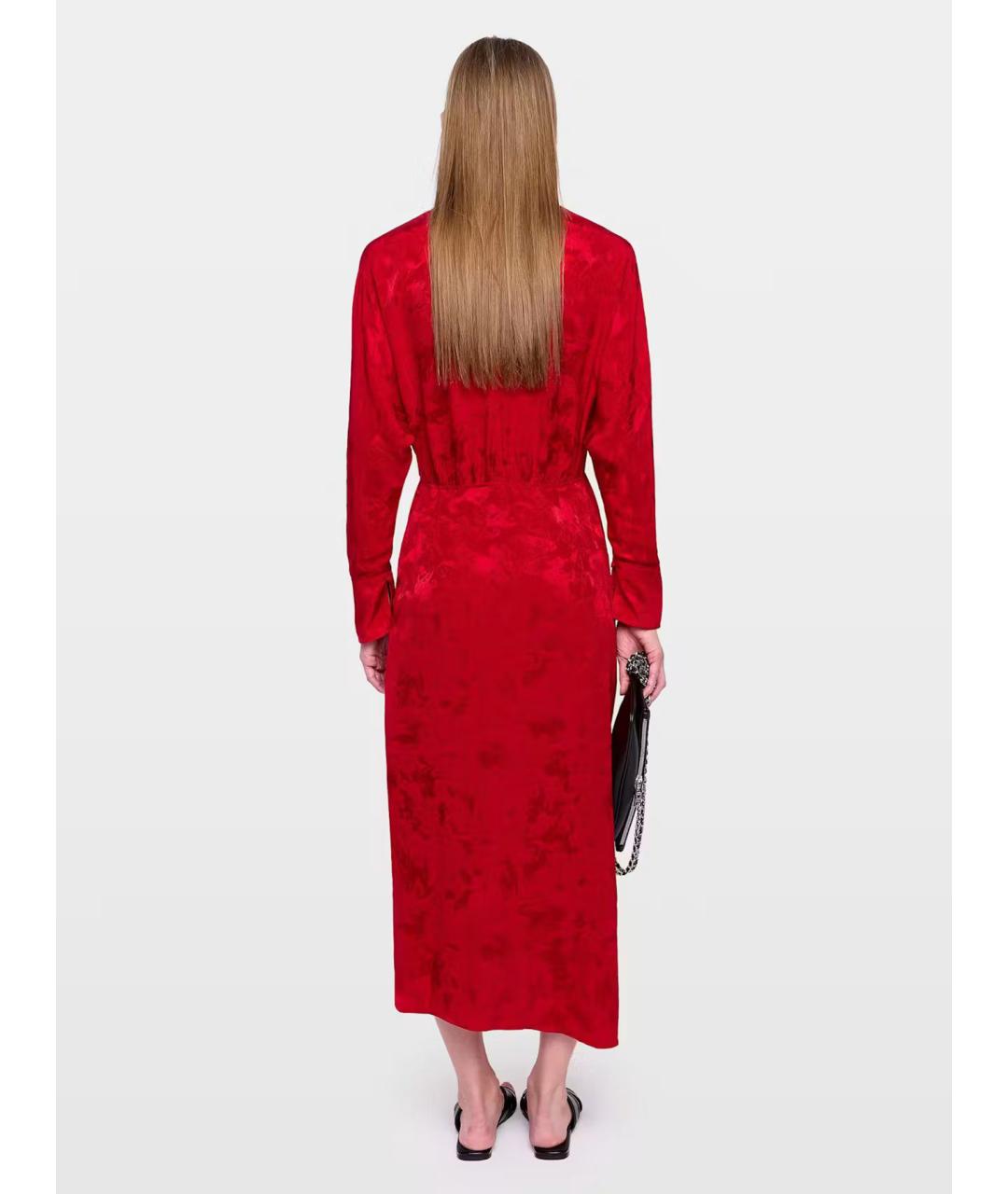 ZADIG & VOLTAIRE Красное шелковое повседневное платье, фото 4