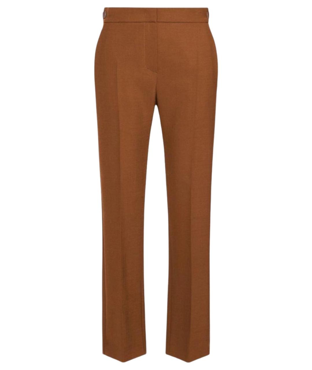 MAX MARA Бежевые шерстяные прямые брюки, фото 1