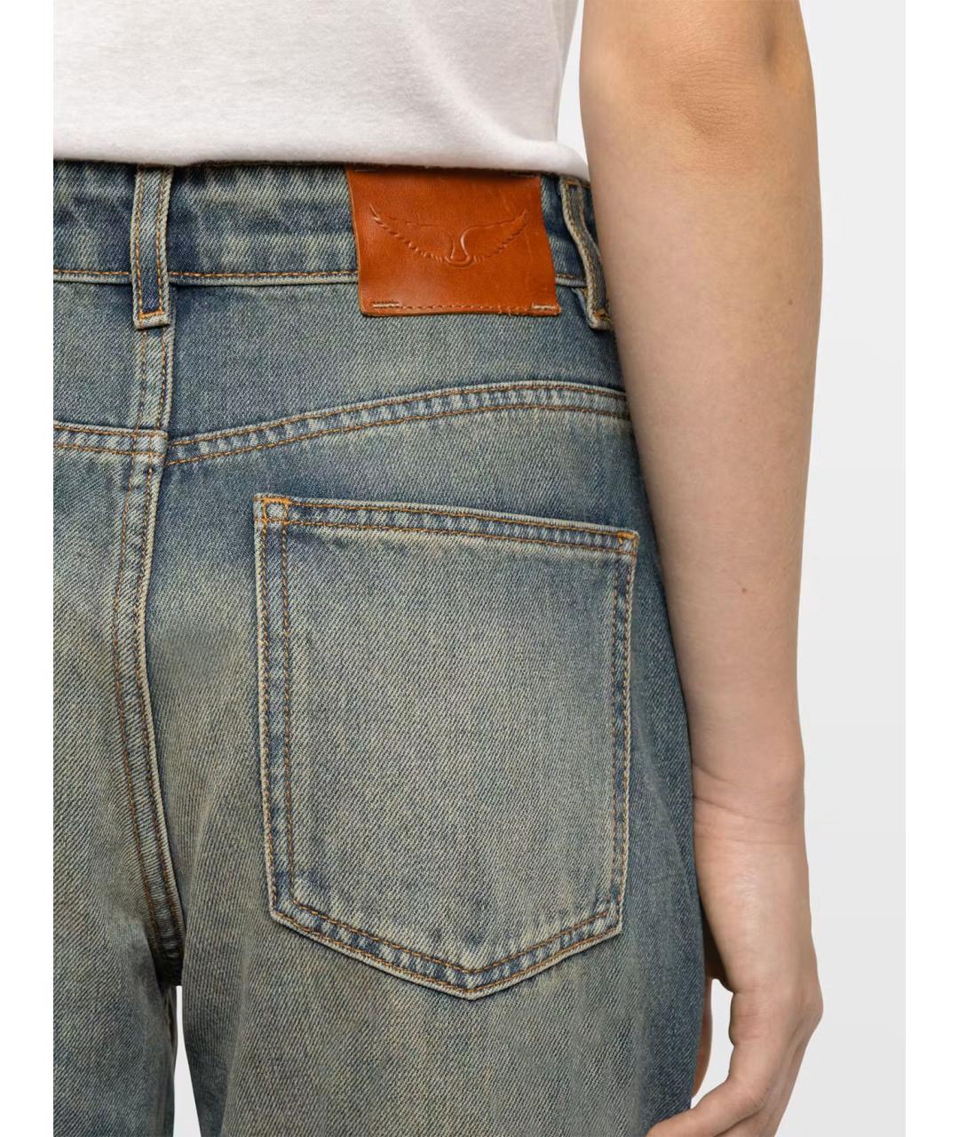 ZADIG & VOLTAIRE Синие хлопковые прямые джинсы, фото 4