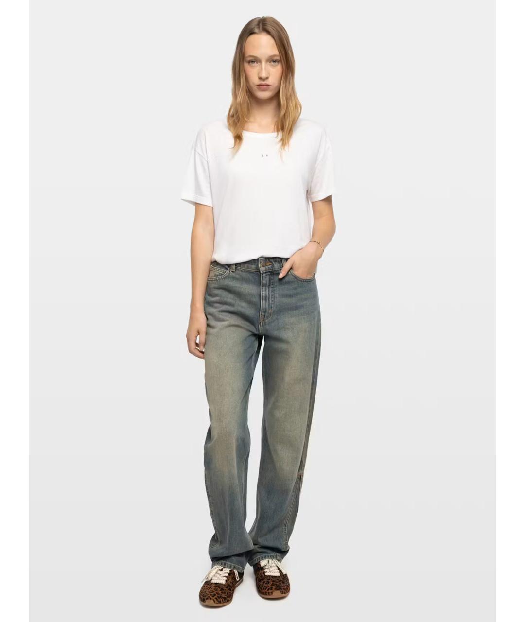 ZADIG & VOLTAIRE Синие хлопковые прямые джинсы, фото 2