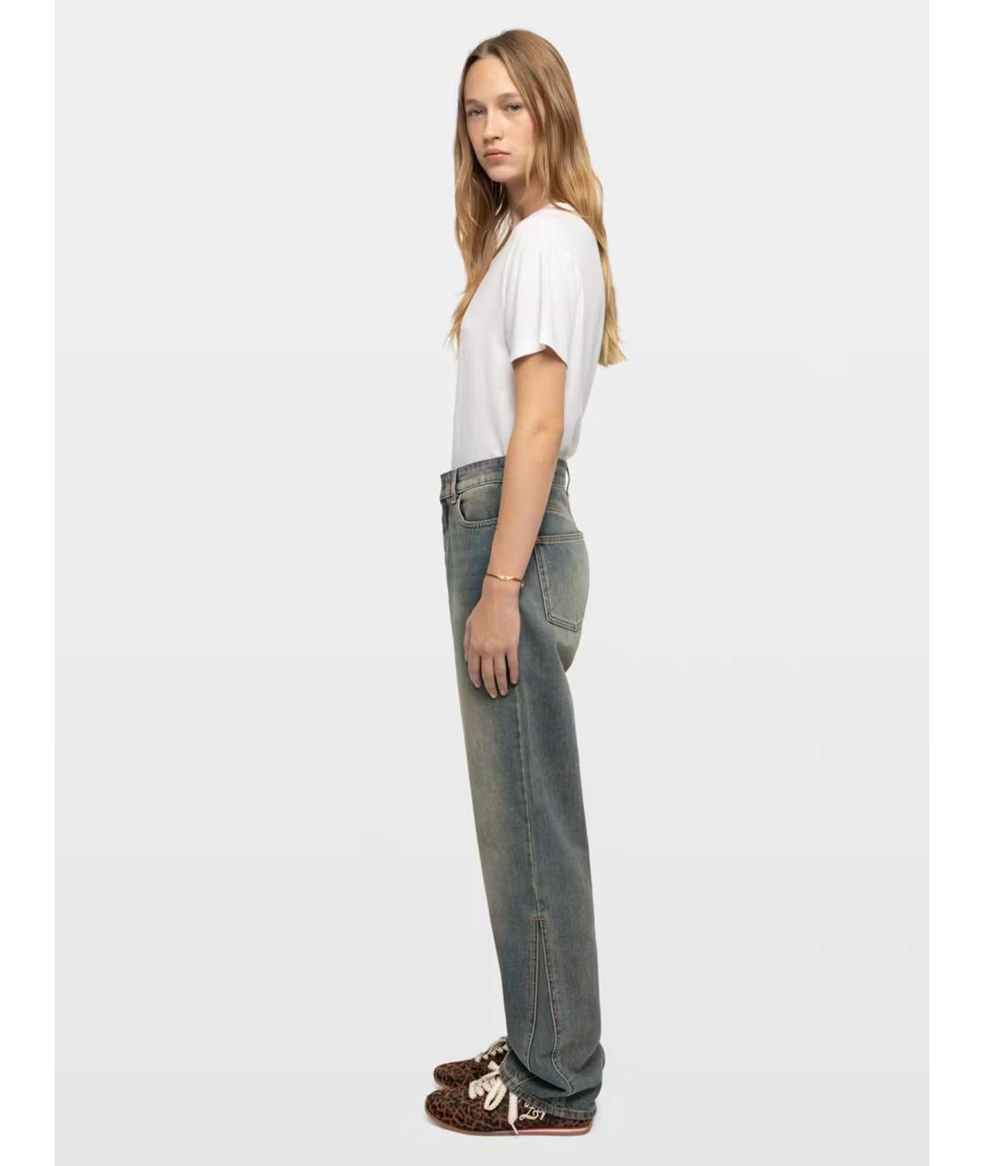 ZADIG & VOLTAIRE Синие хлопковые прямые джинсы, фото 3