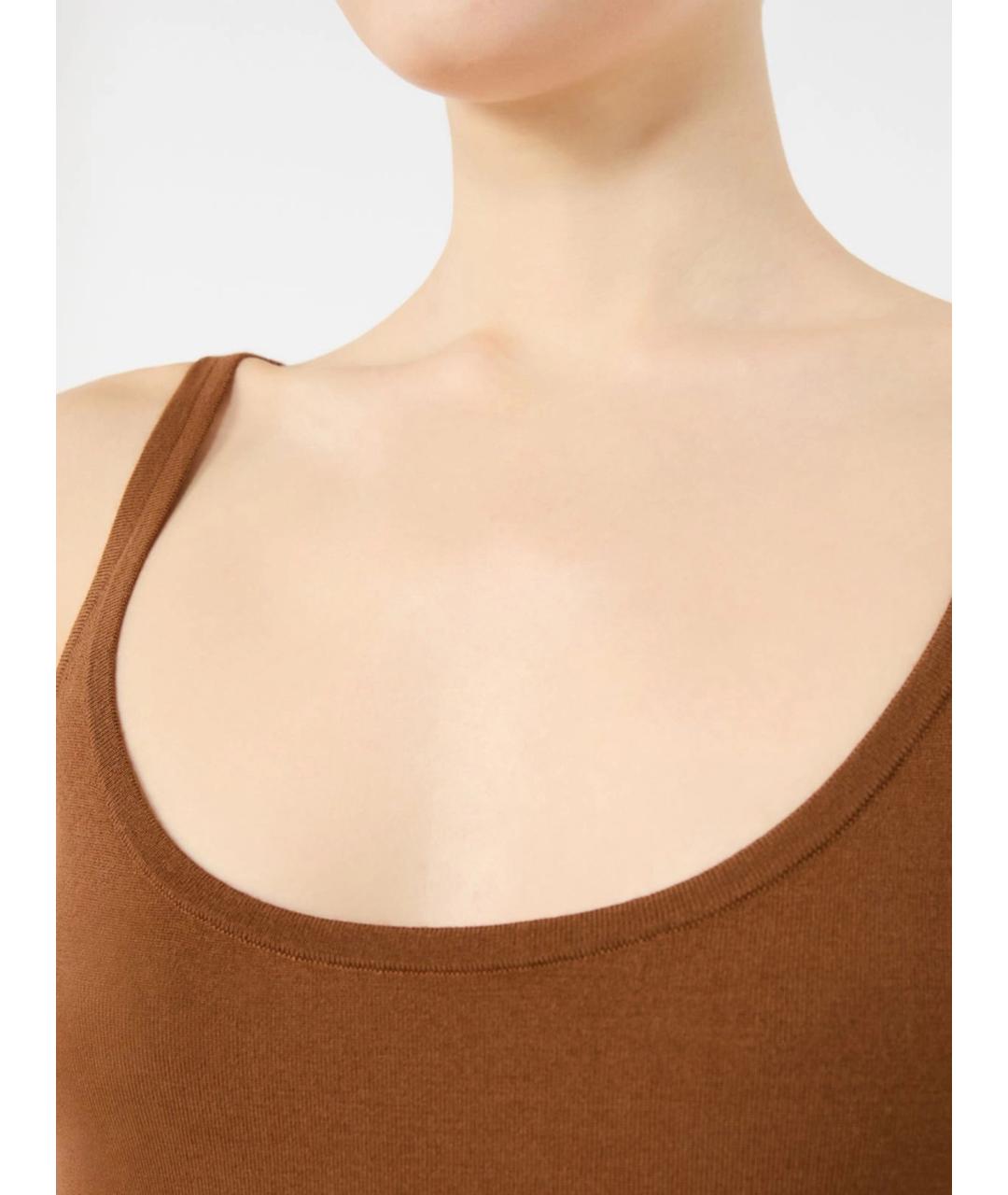 MAX MARA Коричневая шерстяная майка, фото 5