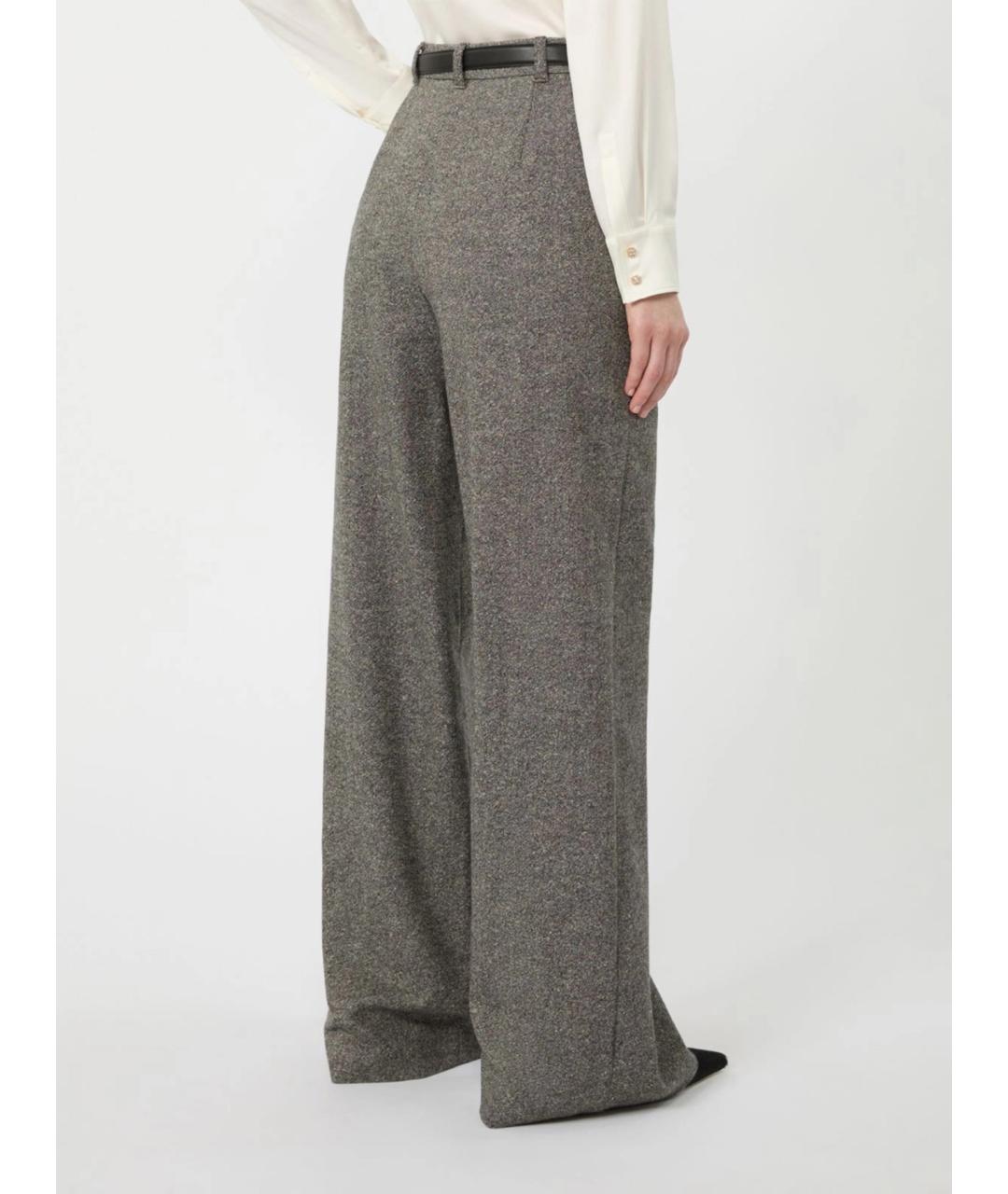 MAX MARA STUDIO Черные шерстяные прямые брюки, фото 4