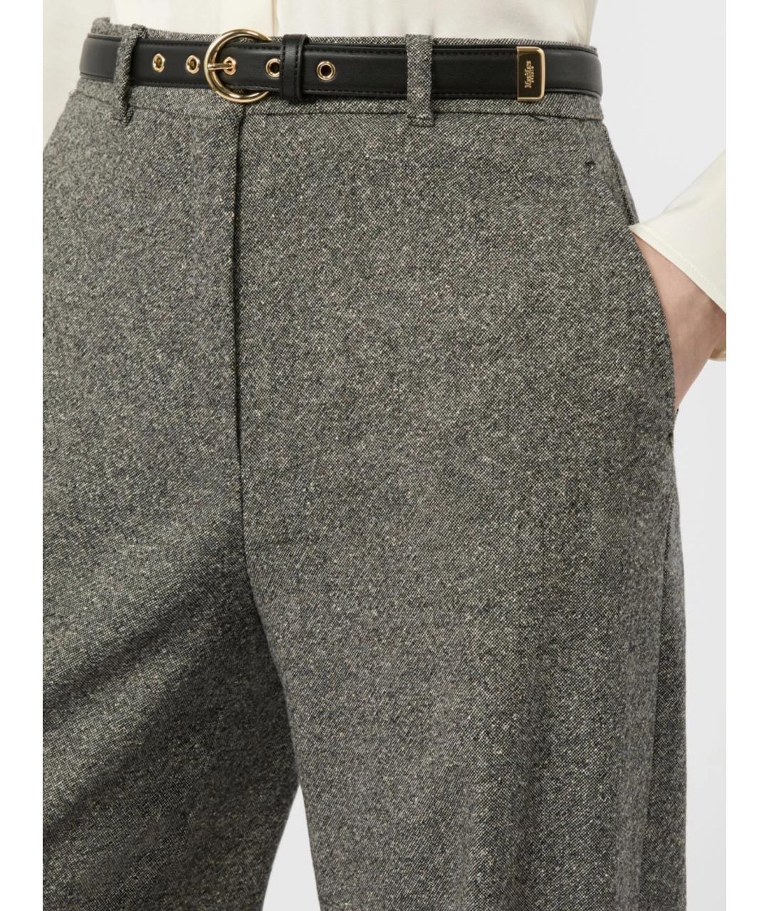 MAX MARA STUDIO Черные шерстяные прямые брюки, фото 5