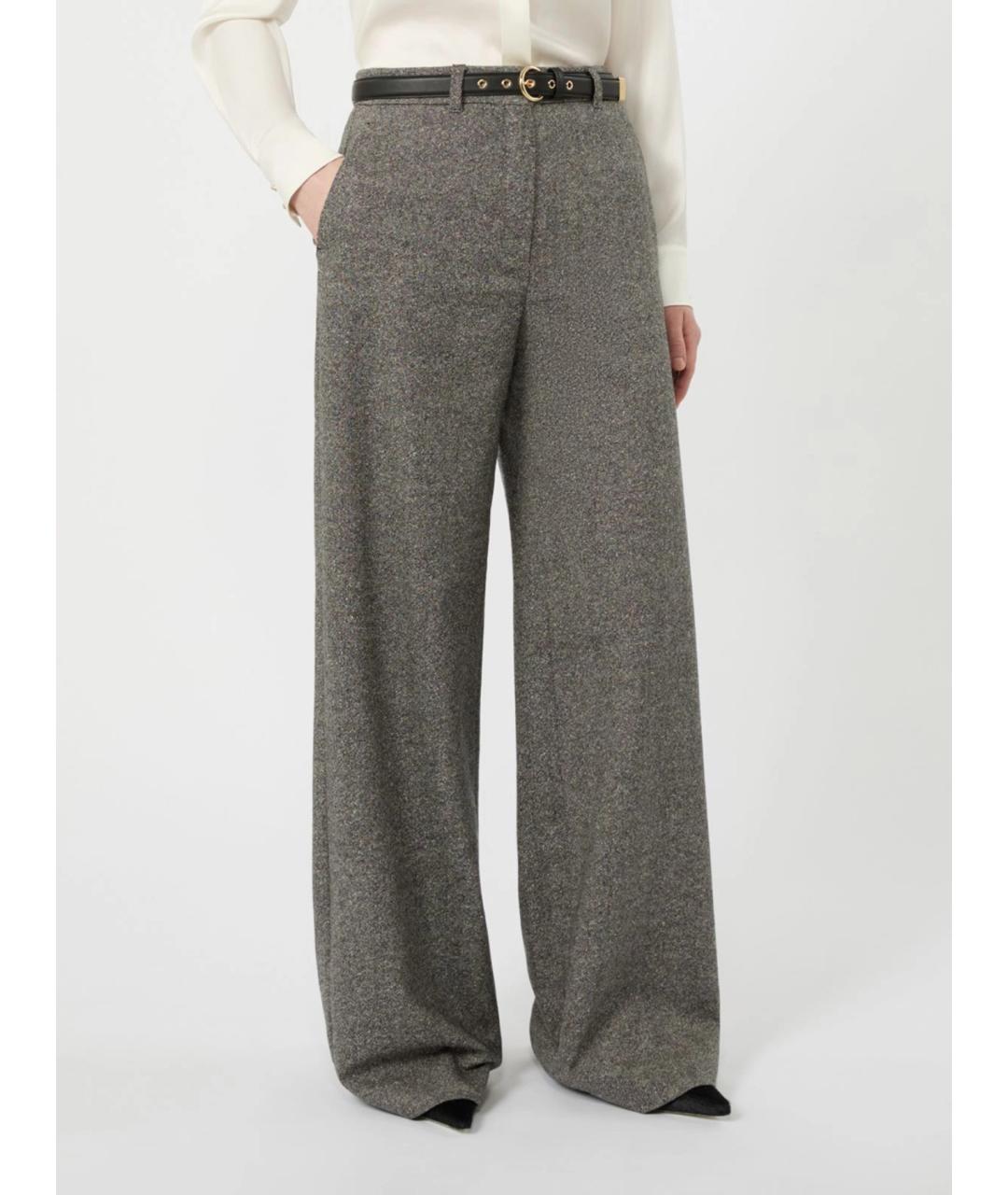 MAX MARA STUDIO Черные шерстяные прямые брюки, фото 3