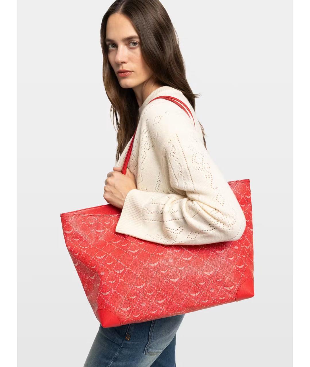 ZADIG & VOLTAIRE Красная сумка через плечо из искусственной кожи, фото 4