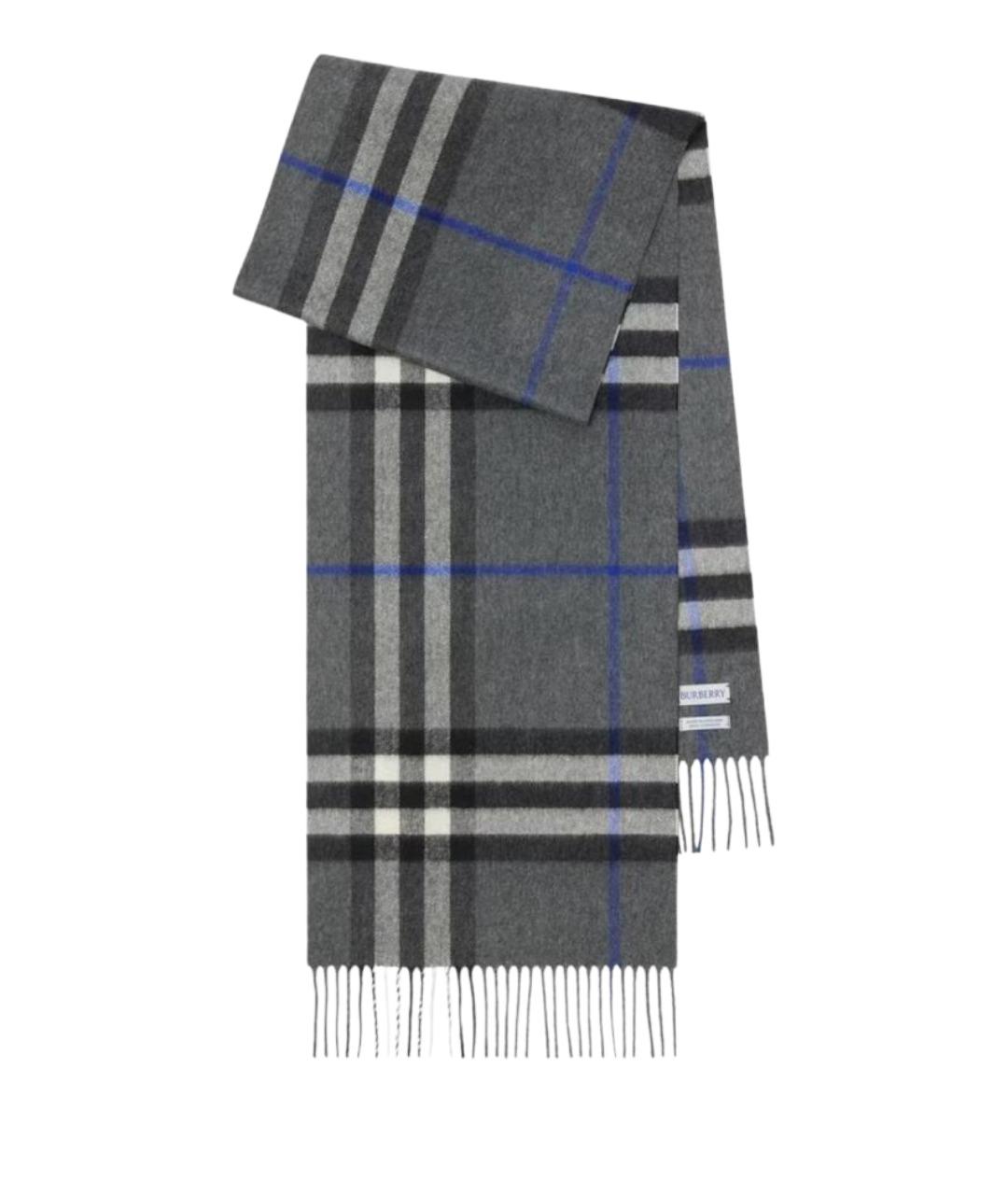 BURBERRY Серый кашемировый шарф, фото 1
