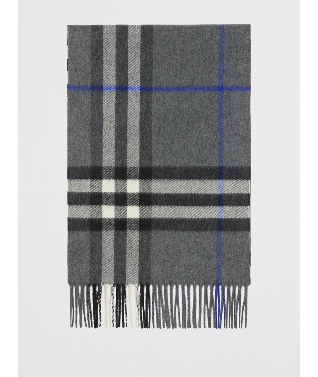 BURBERRY Серый кашемировый шарф, фото 2