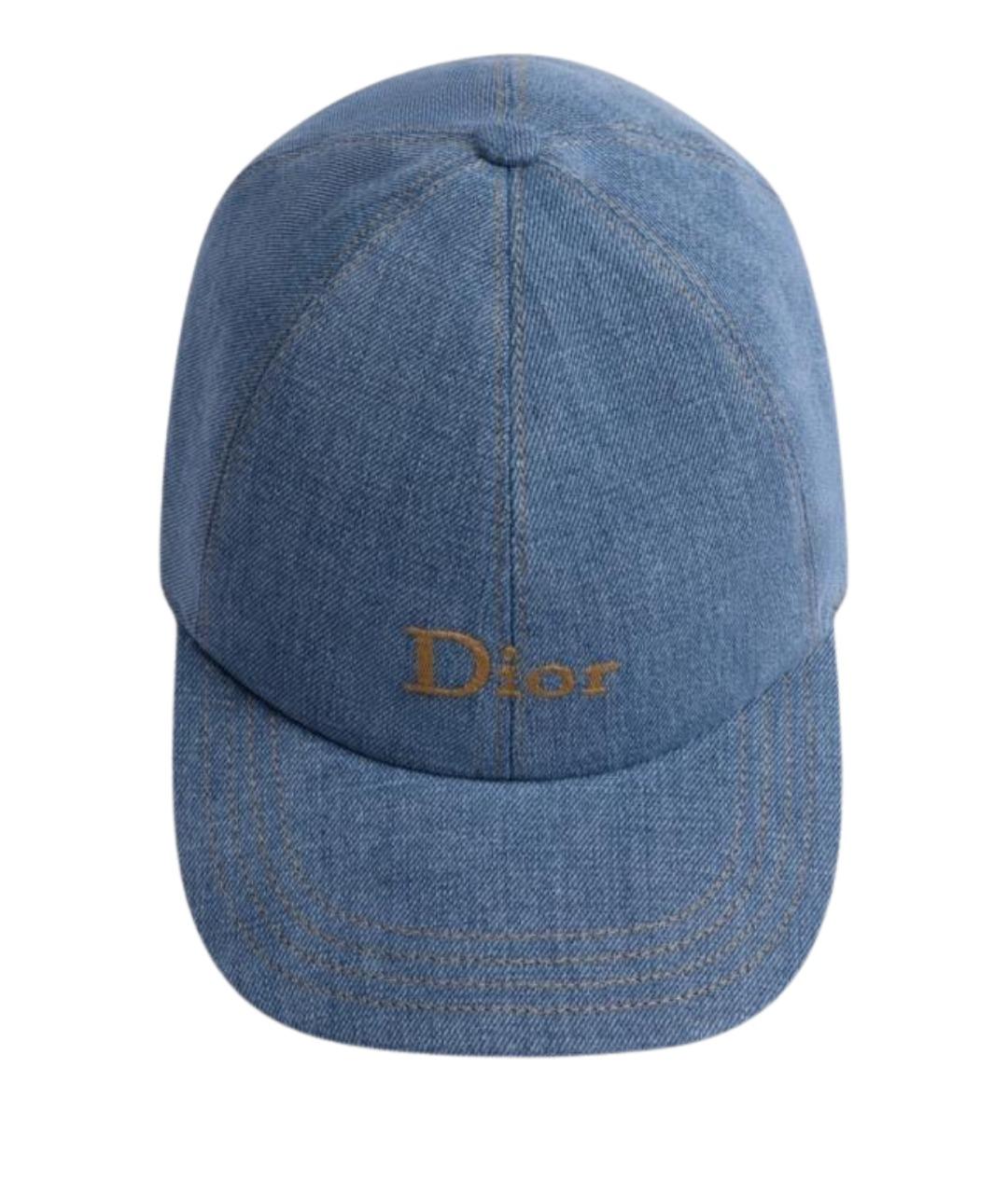 CHRISTIAN DIOR Голубая хлопковая кепка, фото 1