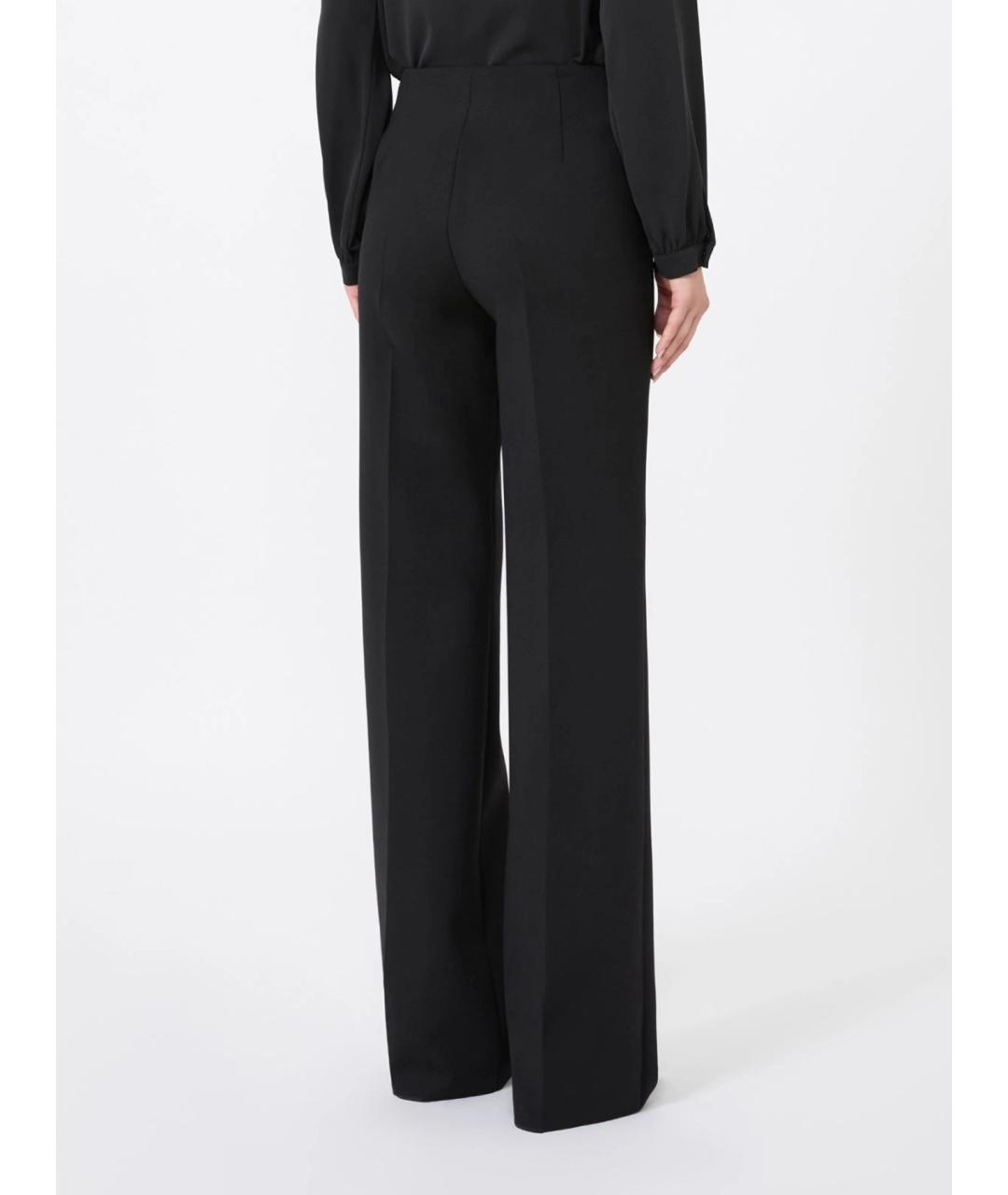 MAX MARA Черные шерстяные прямые брюки, фото 4