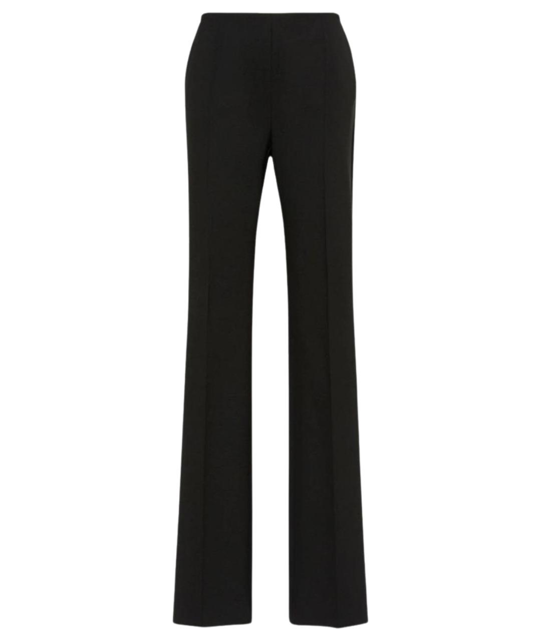 MAX MARA Черные шерстяные прямые брюки, фото 1