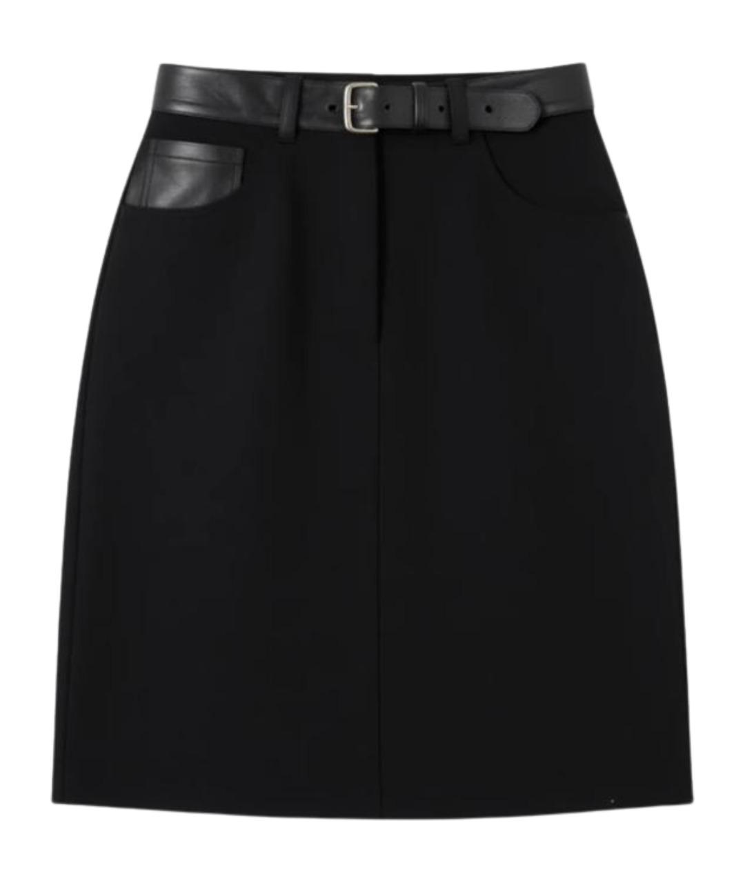 MAX MARA Черная шерстяная юбка мини, фото 1
