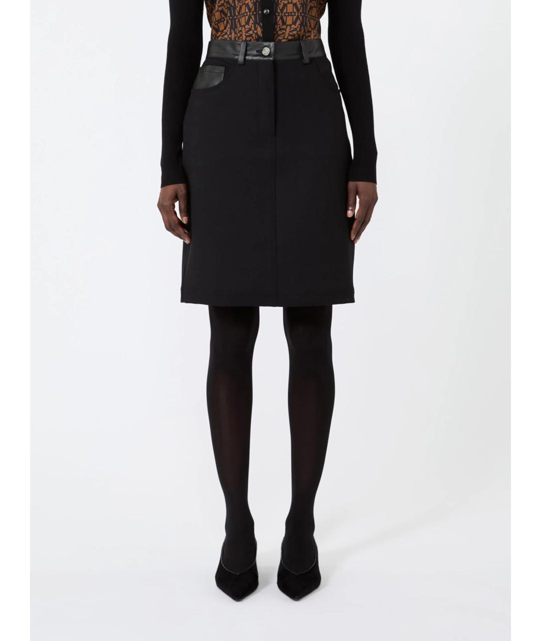 MAX MARA Черная шерстяная юбка мини, фото 2