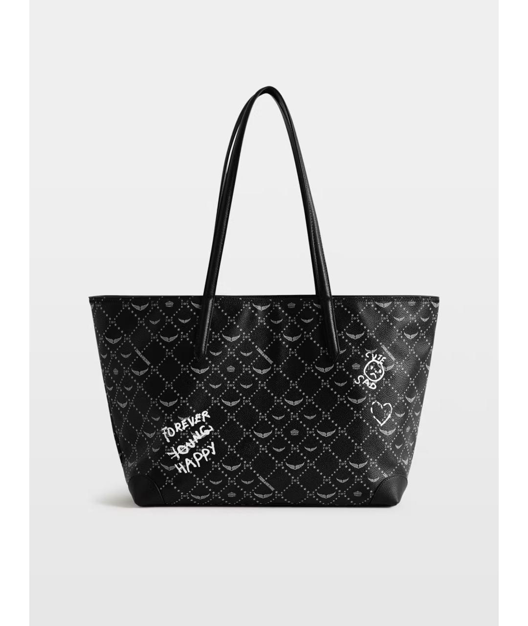 ZADIG & VOLTAIRE Черная сумка тоут из канвы, фото 5
